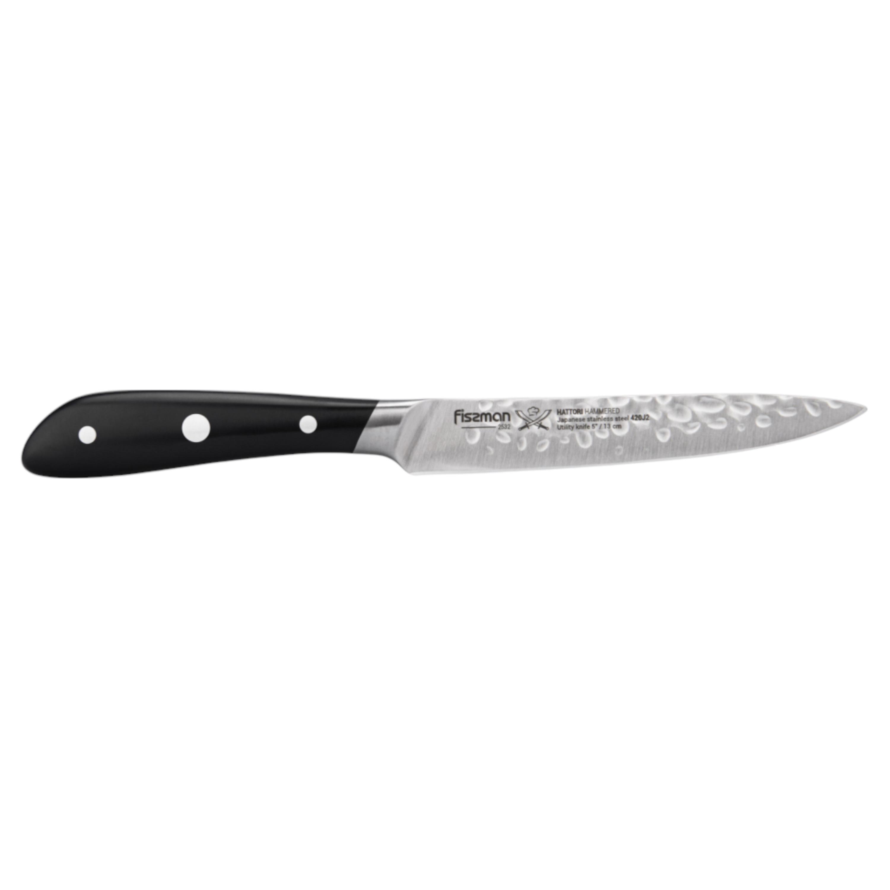 Hattori 5-inch Hammered Steel Utility Knife-household-kitchen-kitchentoolsandutensils-knives-image-1