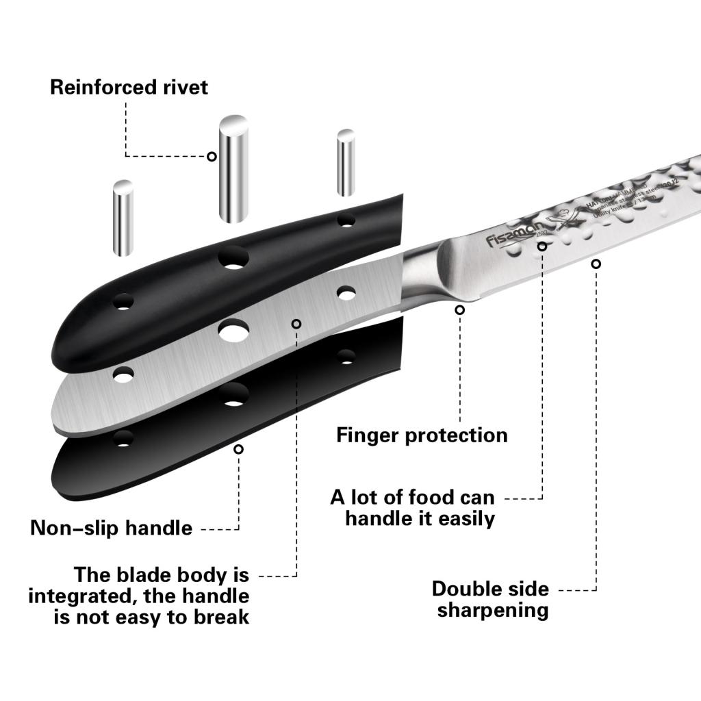 Hattori 5-inch Hammered Steel Utility Knife-household-kitchen-kitchentoolsandutensils-knives-image-3