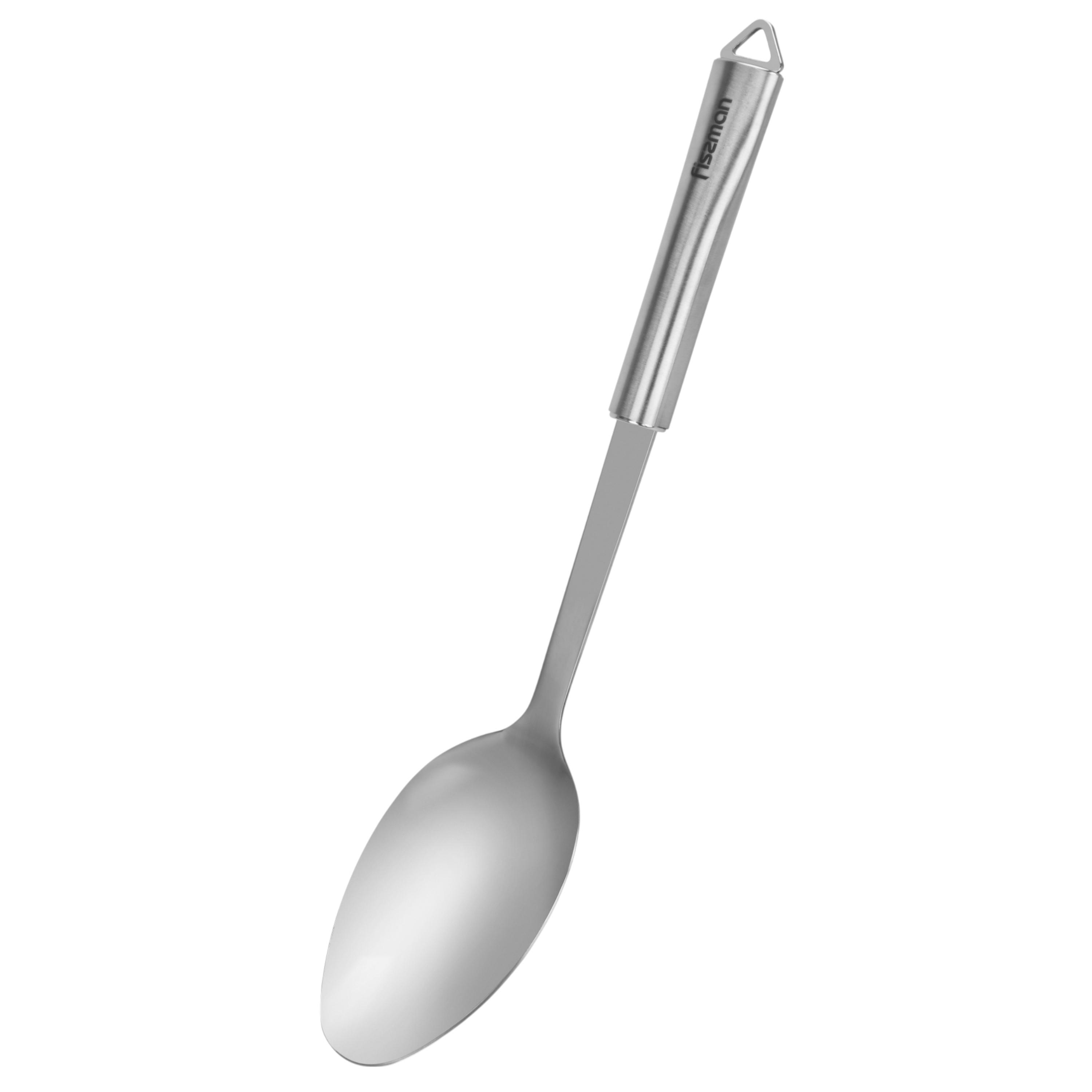 Fissman Bergamo Stainless Steel Cooking Spoon - 33 cms-household-kitchen-kitchentoolsandutensils-cookingutensils-image-1