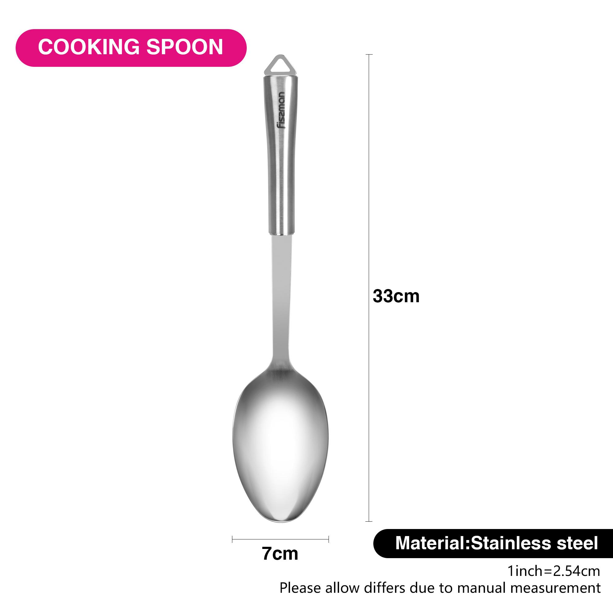Fissman Bergamo Stainless Steel Cooking Spoon - 33 cms-household-kitchen-kitchentoolsandutensils-cookingutensils-image-3