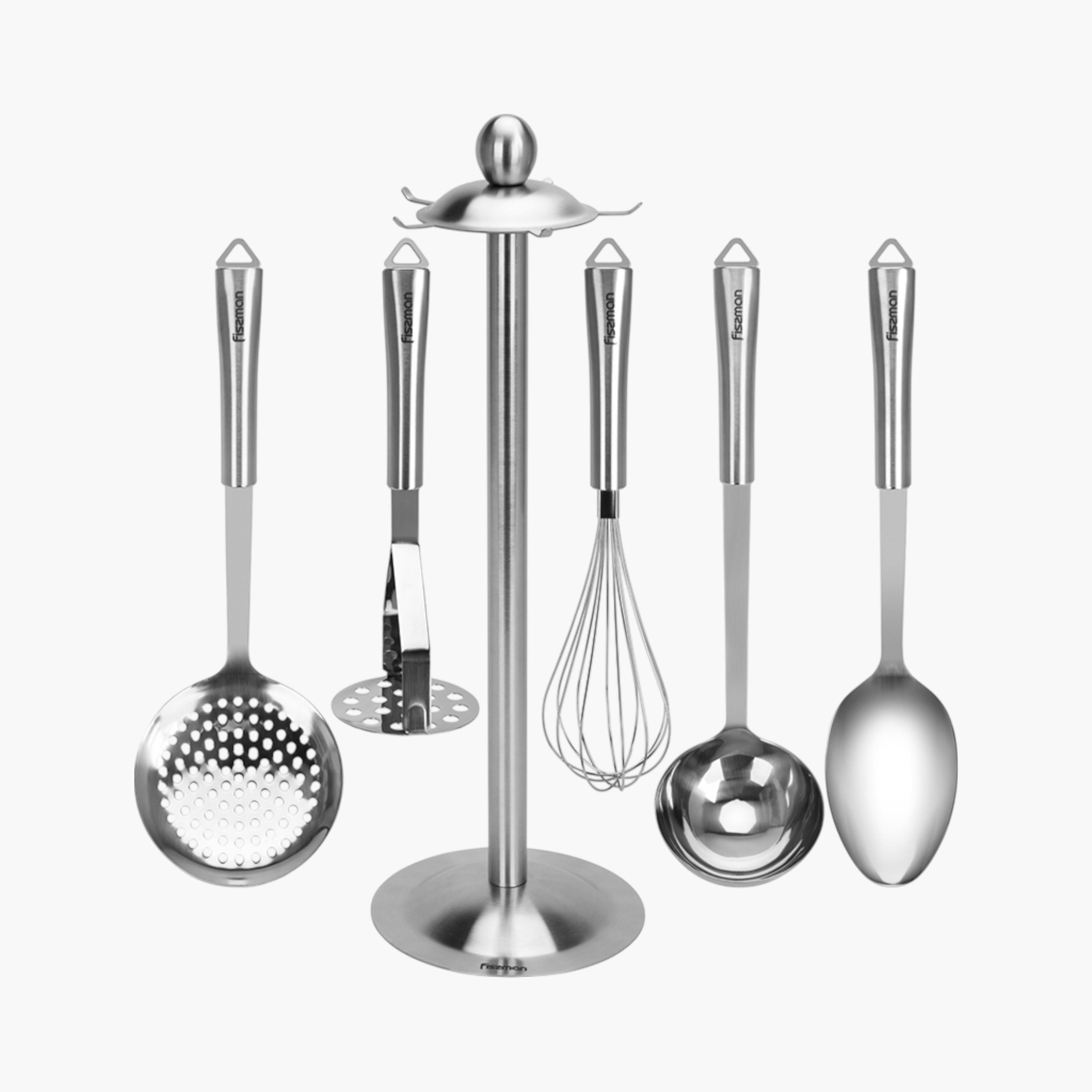 Fissman 6-Piece Stainless Steel Kitchen Tool Set - Bergamo-household-kitchen-kitchentoolsandutensils-cookingutensils-image-2