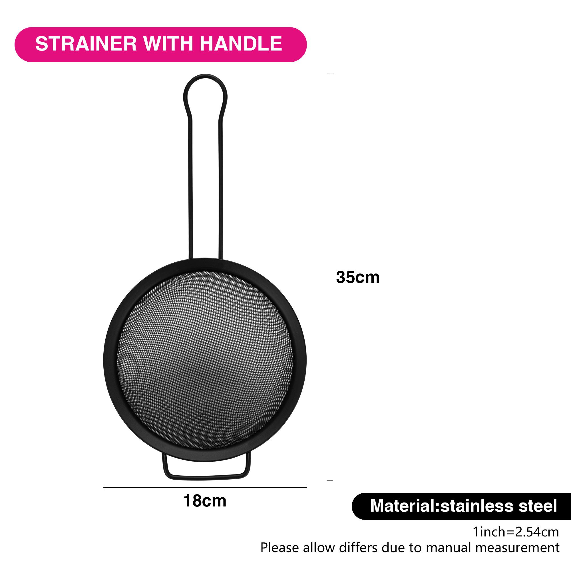 Stainless Steel Strainer with Handle - 18 cms-household-kitchen-kitchentoolsandutensils-colandersandstrainers-image-3