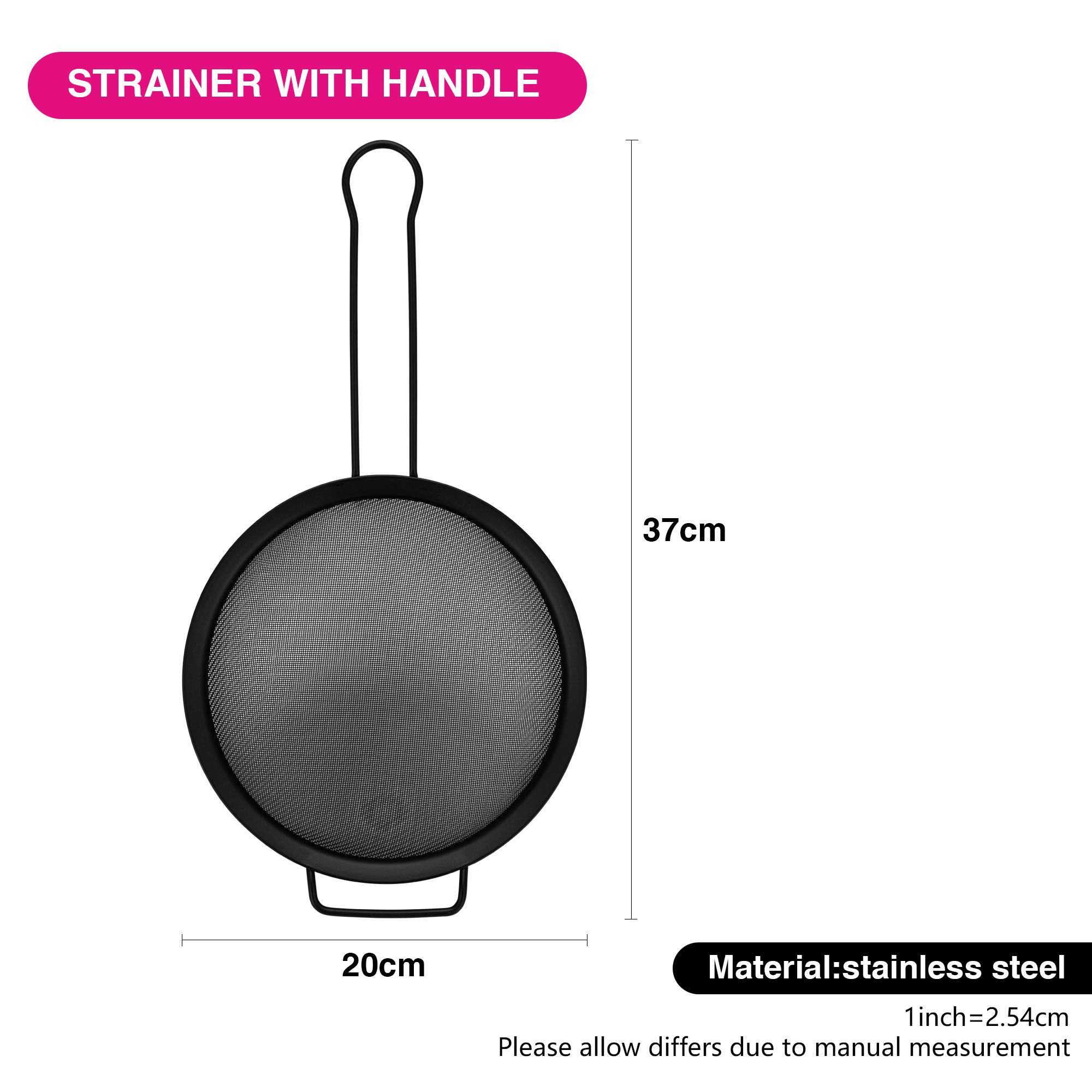 Stainless Steel Strainer with Handle - 20 cms-household-kitchen-kitchentoolsandutensils-colandersandstrainers-image-3