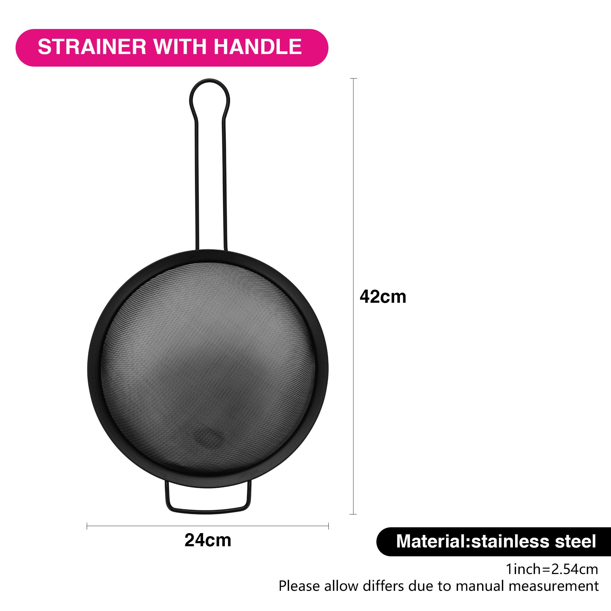 Stainless Steel Strainer with Handle - 24 cms-household-kitchen-kitchentoolsandutensils-colandersandstrainers-image-3