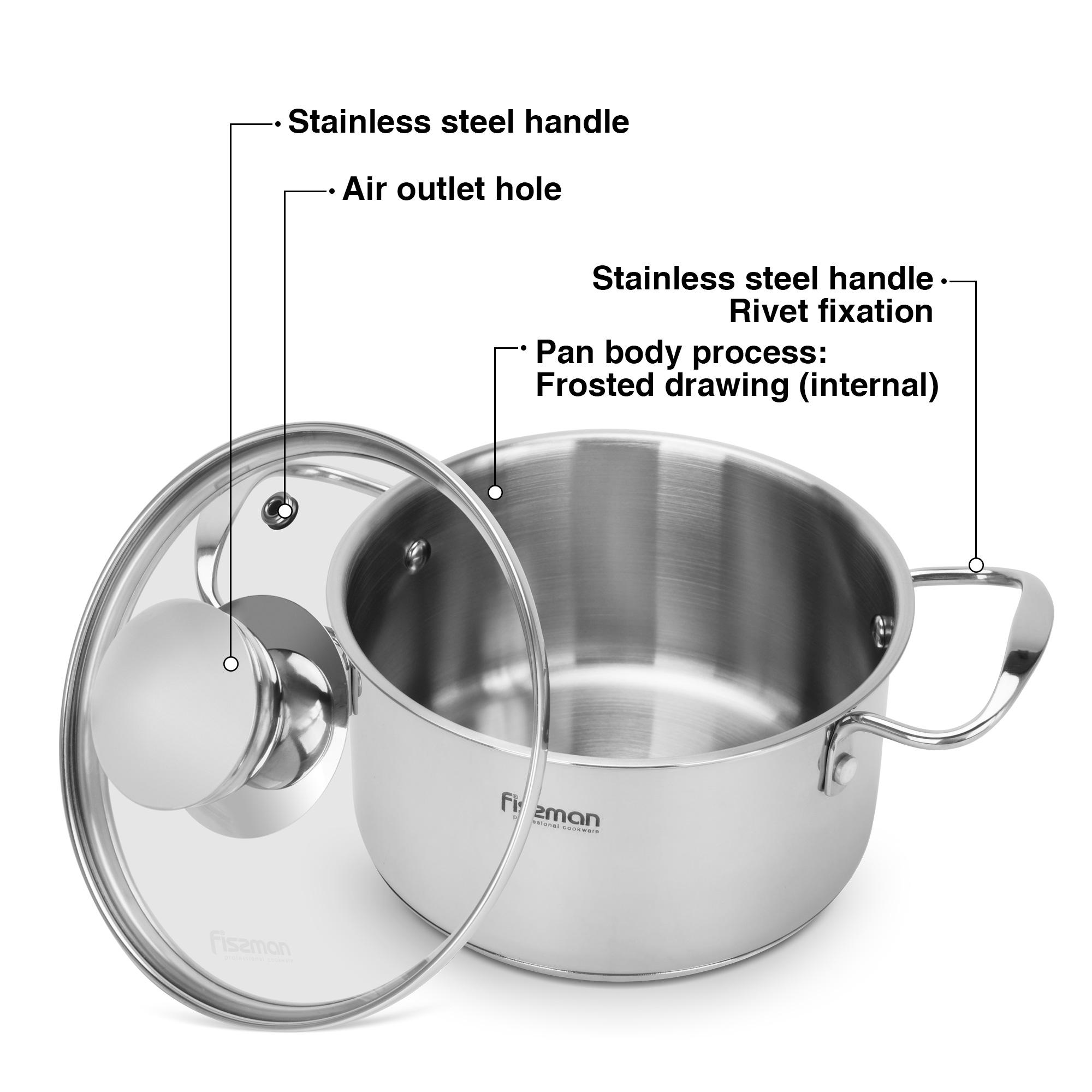 قدر طهي ستانليس ستيل مع غطاء زجاجي من فيسمان - 900 مل-household-kitchen-cookware-potsandpans-image-2