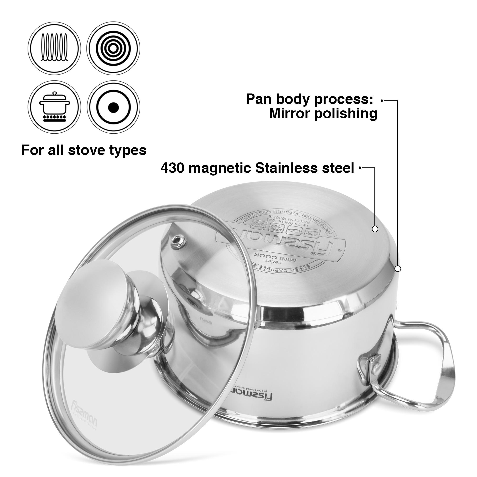 قدر طهي ستانليس ستيل مع غطاء زجاجي من فيسمان - 900 مل-household-kitchen-cookware-potsandpans-image-3
