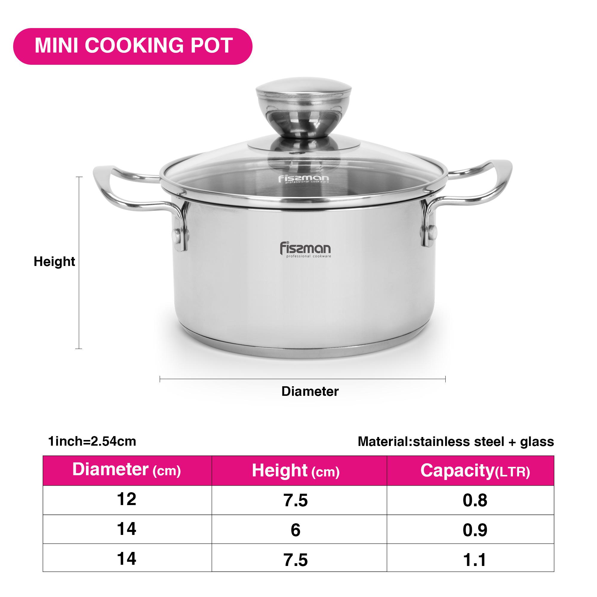 قدر طهي ستانليس ستيل مع غطاء زجاجي من فيسمان - 900 مل-household-kitchen-cookware-potsandpans-image-4