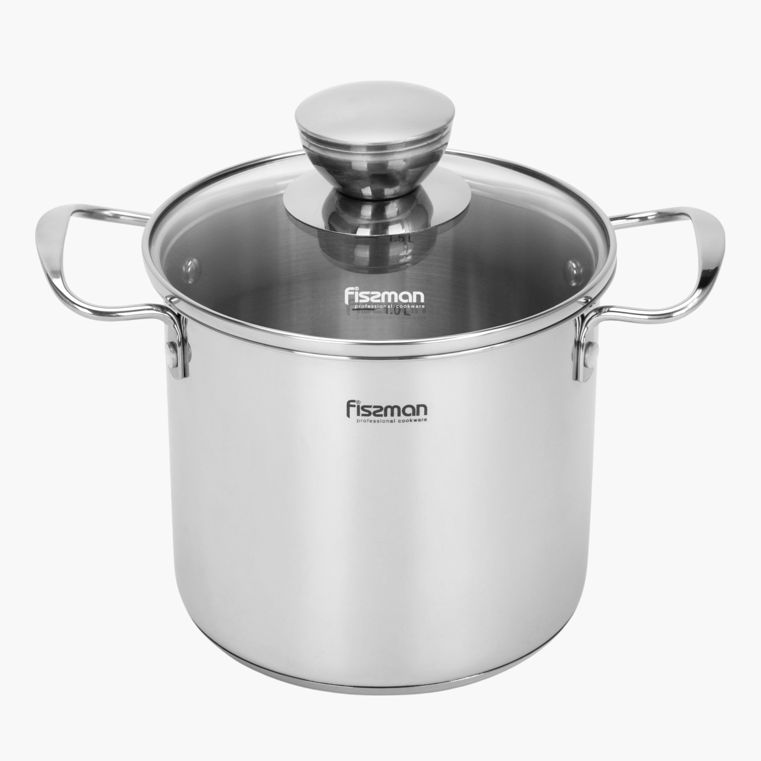 Fissman Stainless Steel Cooking Pot with Glass Lid - 1.9 L-household-kitchen-cookware-potsandpans-image-1