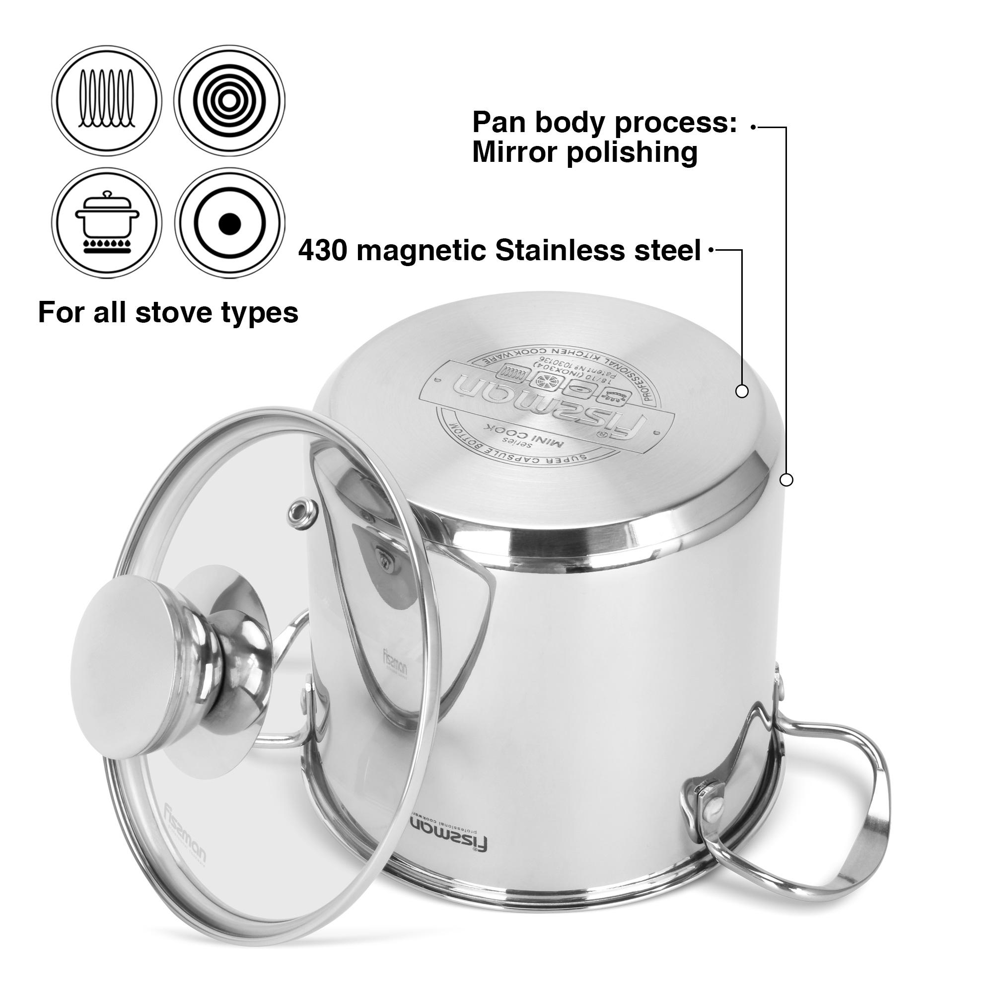 Fissman Stainless Steel Cooking Pot with Glass Lid - 1.9 L-household-kitchen-cookware-potsandpans-image-4