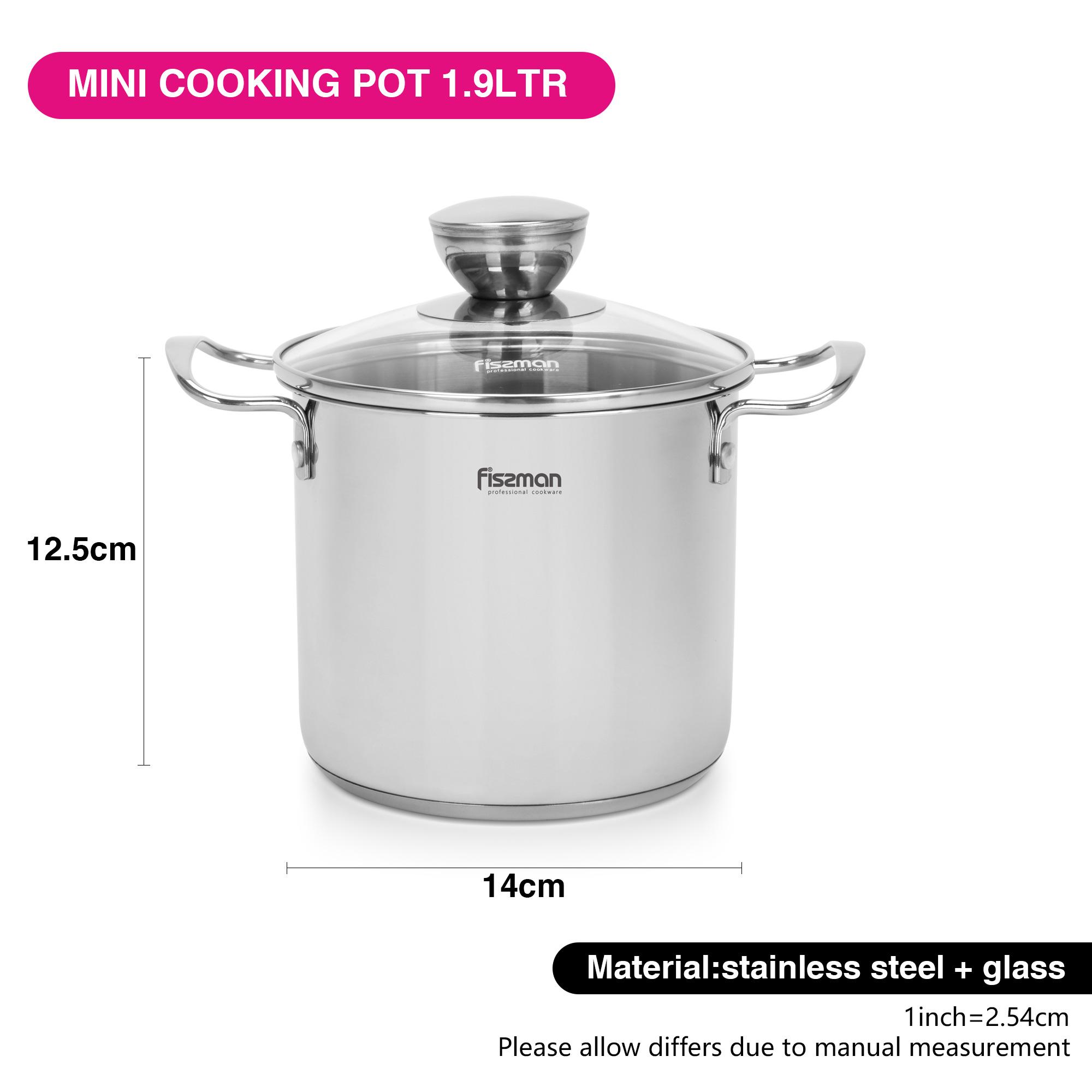Fissman Stainless Steel Cooking Pot with Glass Lid - 1.9 L-household-kitchen-cookware-potsandpans-image-5