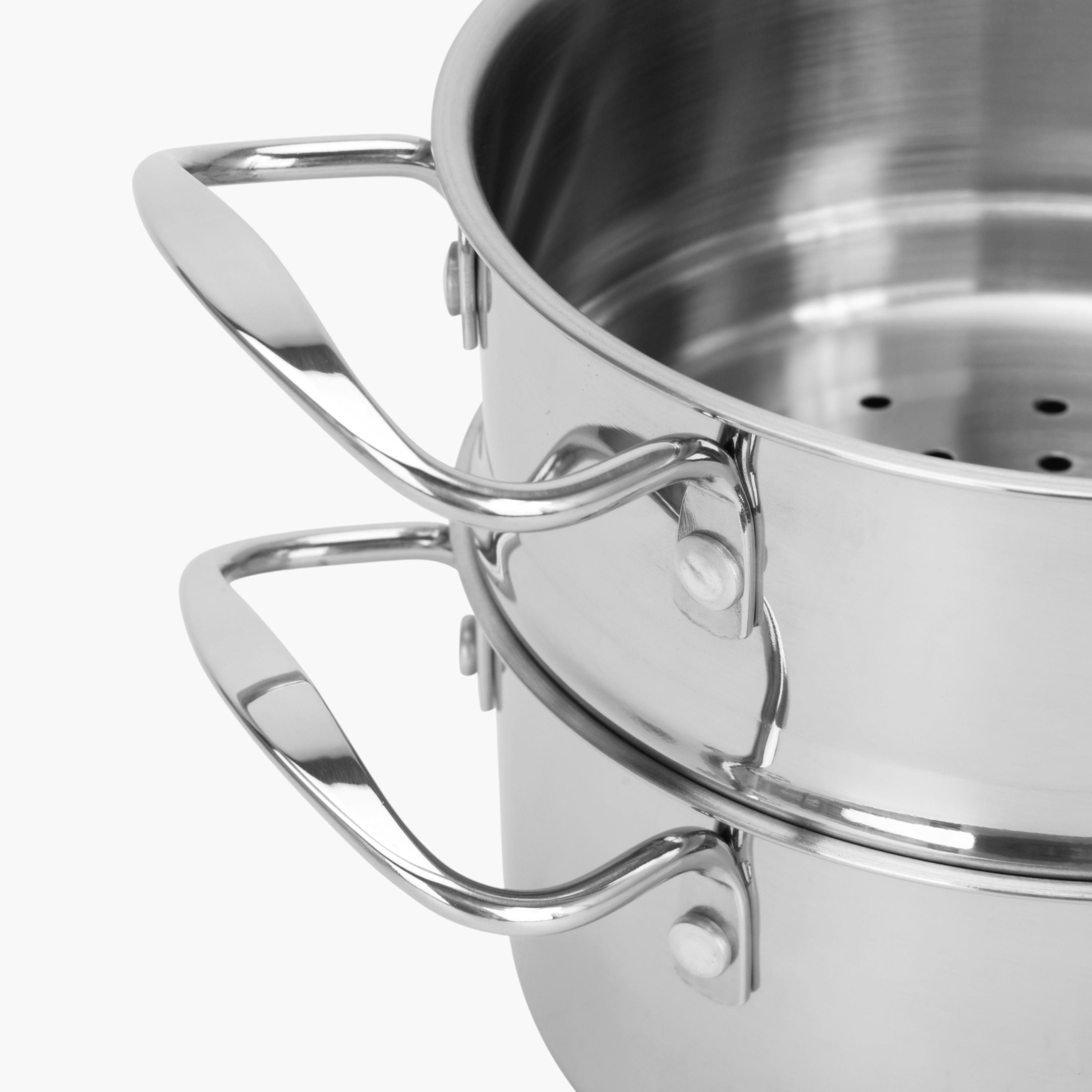 Fissman Stainless Steel Cooking Pot with Steamer Insert and Glass Lid - 1.1 L-household-kitchen-cookware-potsandpans-image-6