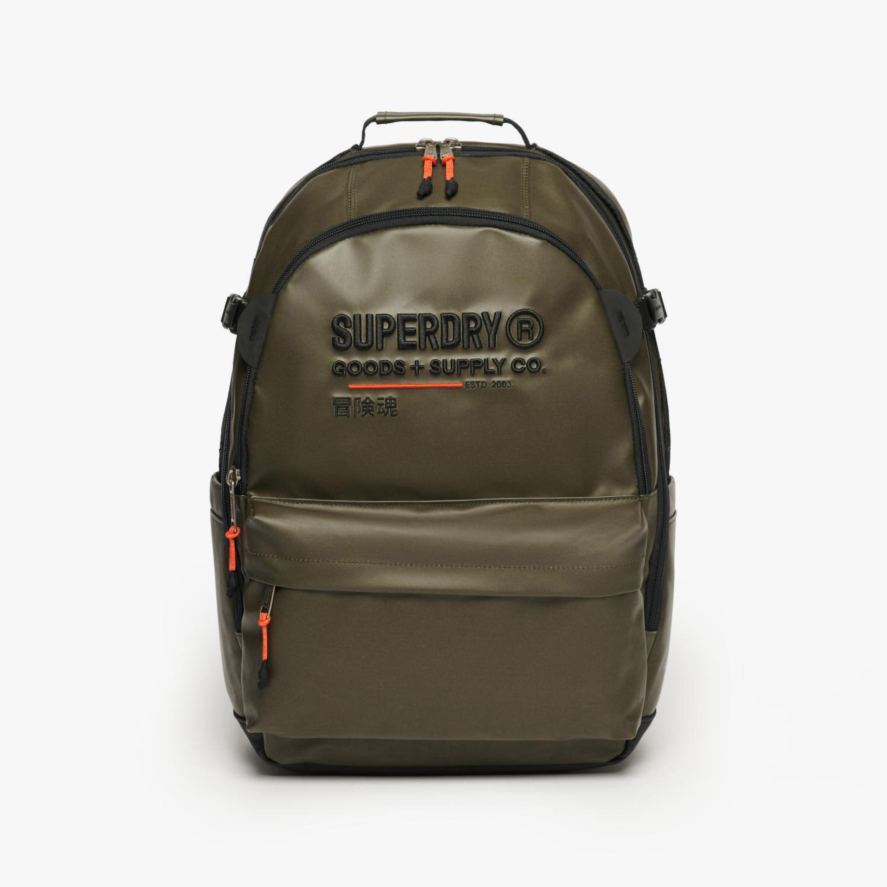 Superdry Tarp Utility Embroidered Logo Top Handled Backpack with Adjustable Shoulder Straps-travel-luggagesandbags-backpacks-image-1