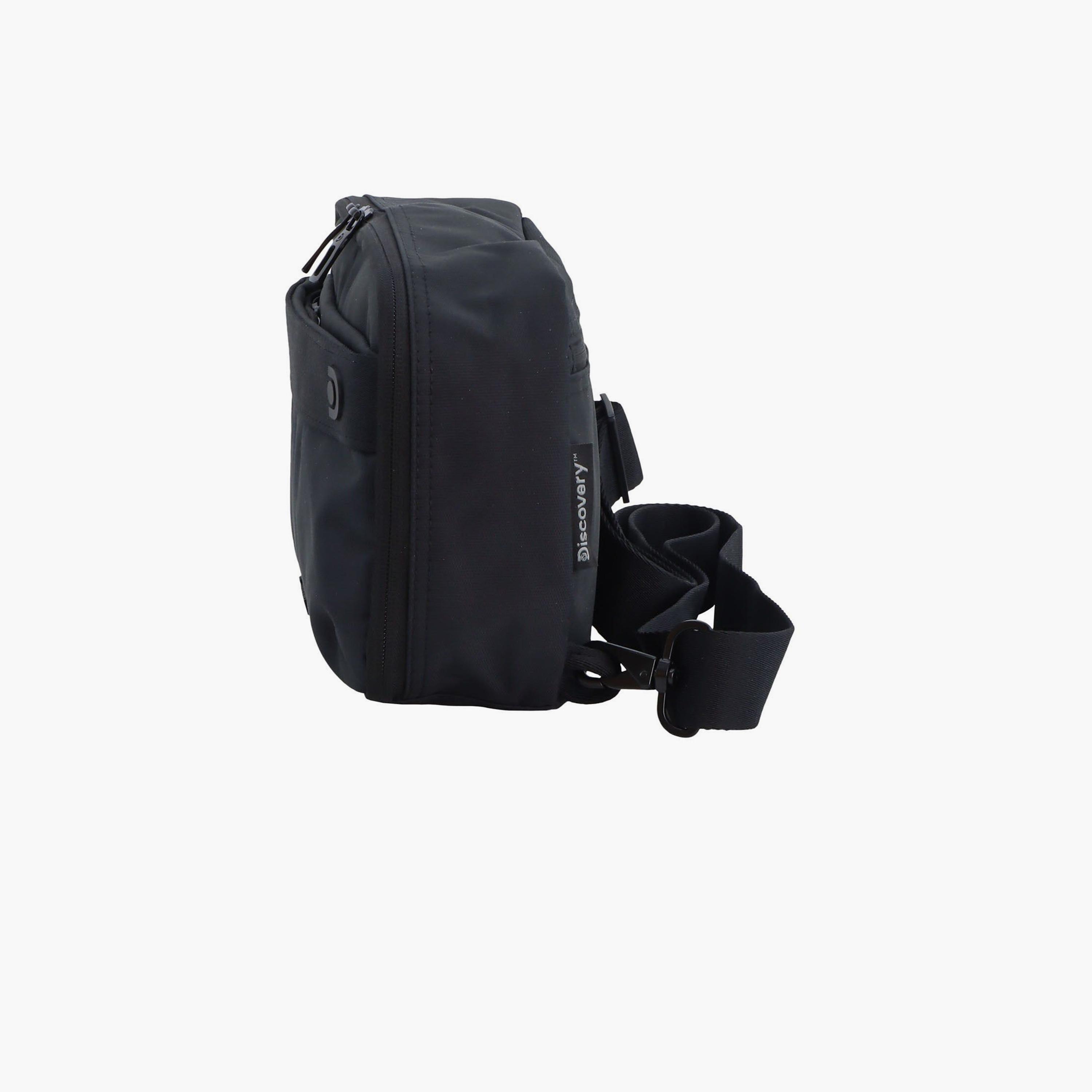 Discovery Downtown Solid Sling Bag with Zipper Closure and Detachable Strap-men-bags-image-3