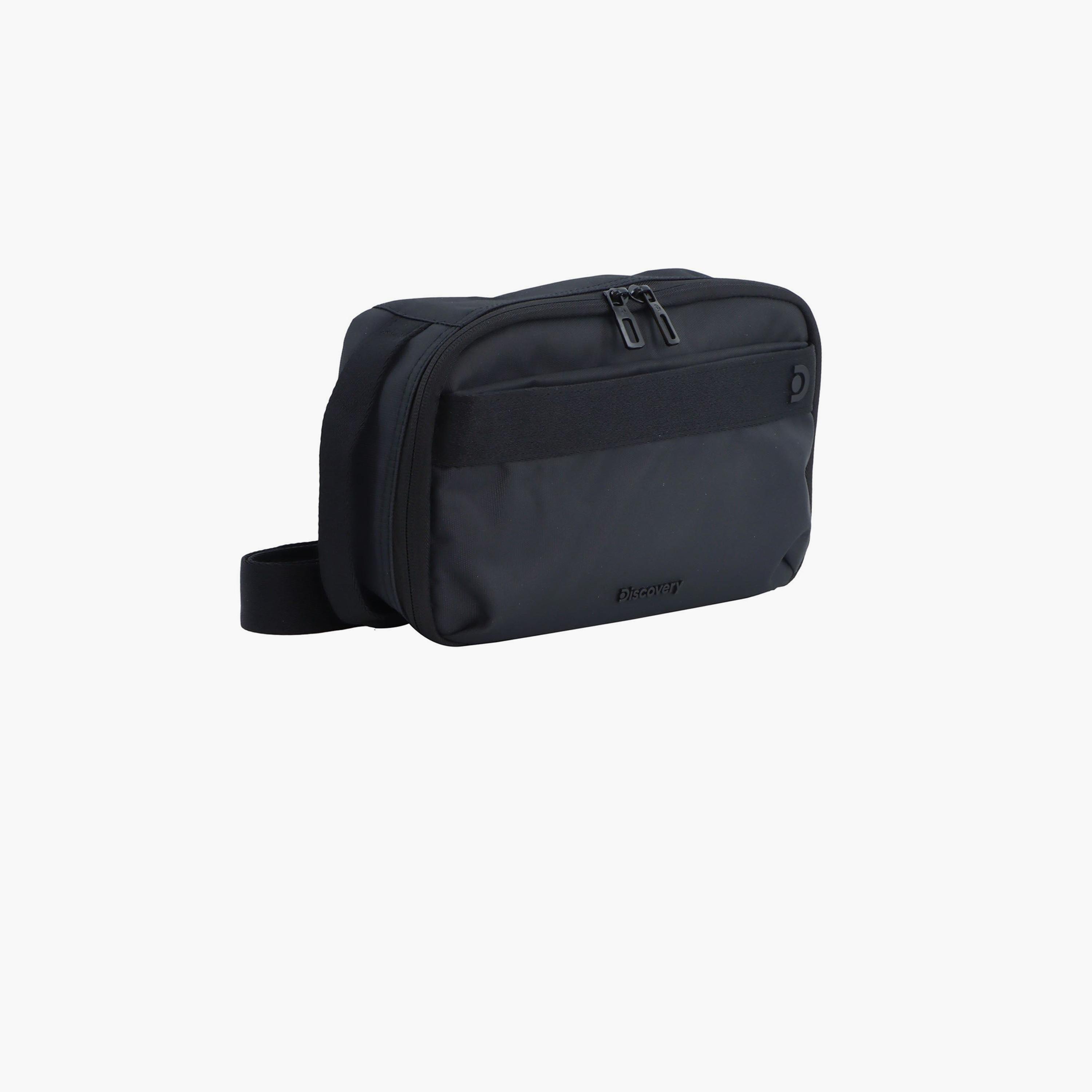 Discovery Downtown Solid Sling Bag with Zipper Closure and Detachable Strap-men-bags-image-4