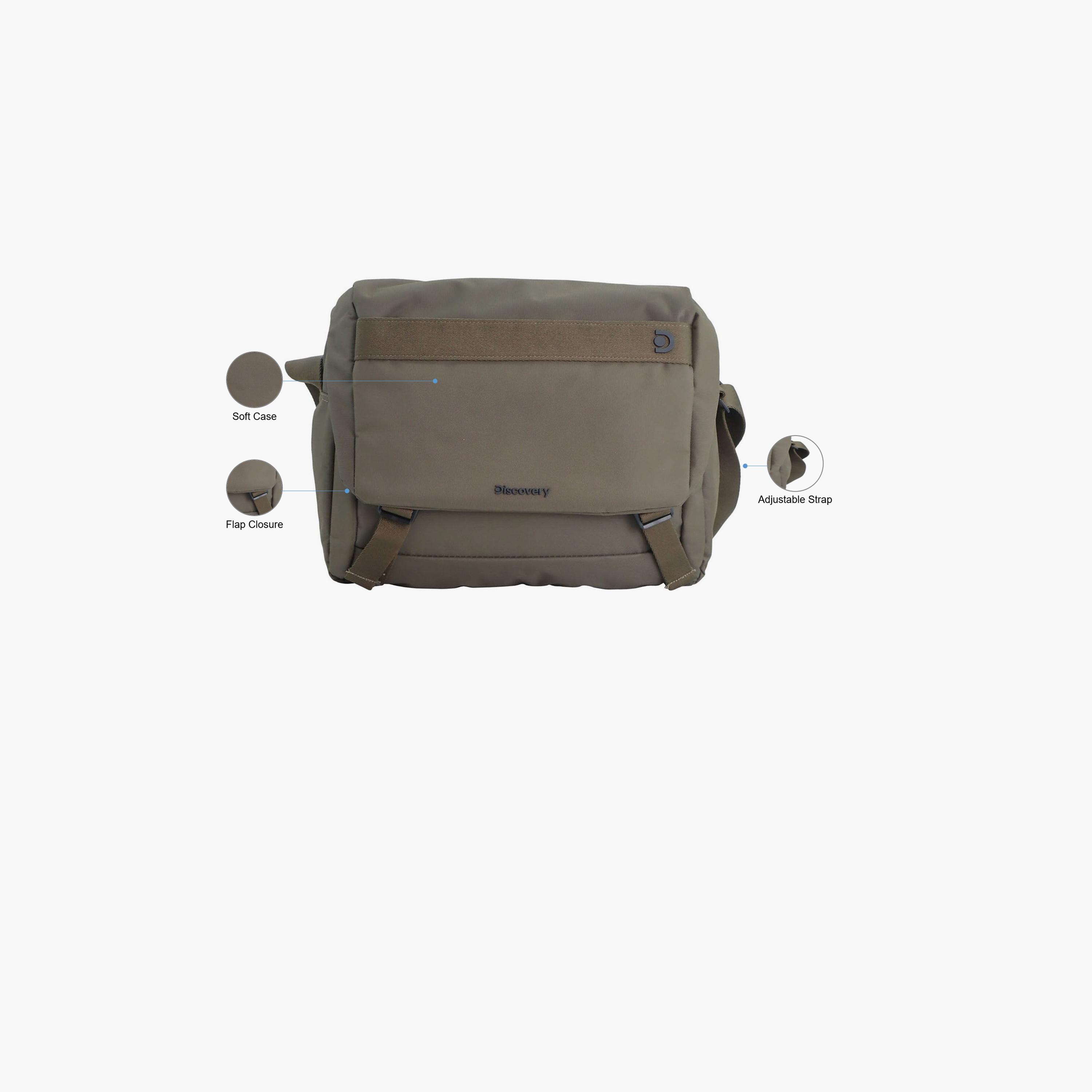 Discovery Downtown Solid Laptop Messenger Bag with Zipper Closure and Adjudstable Strap-men-bags-image-3