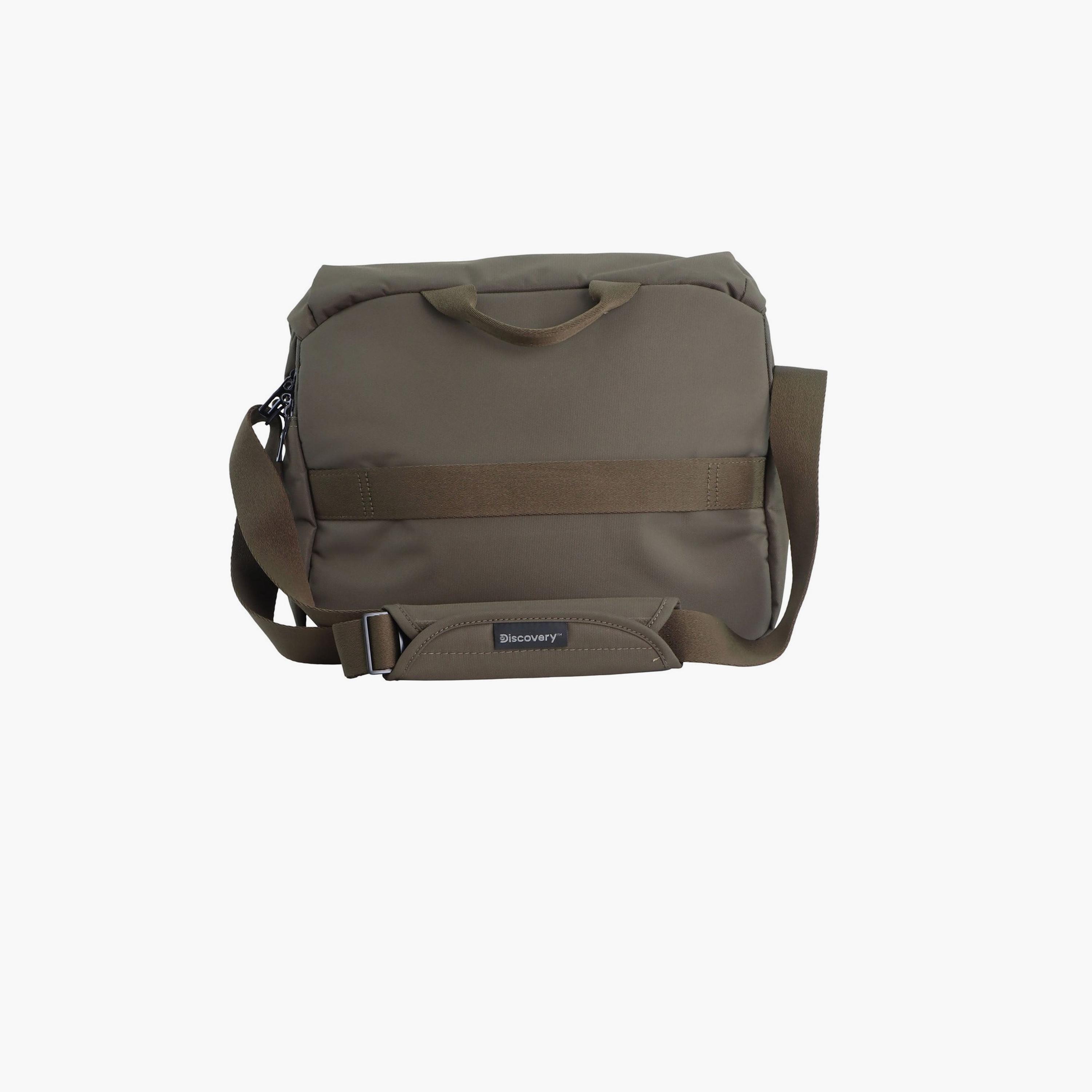 Discovery Downtown Solid Laptop Messenger Bag with Zipper Closure and Adjudstable Strap-men-bags-image-4