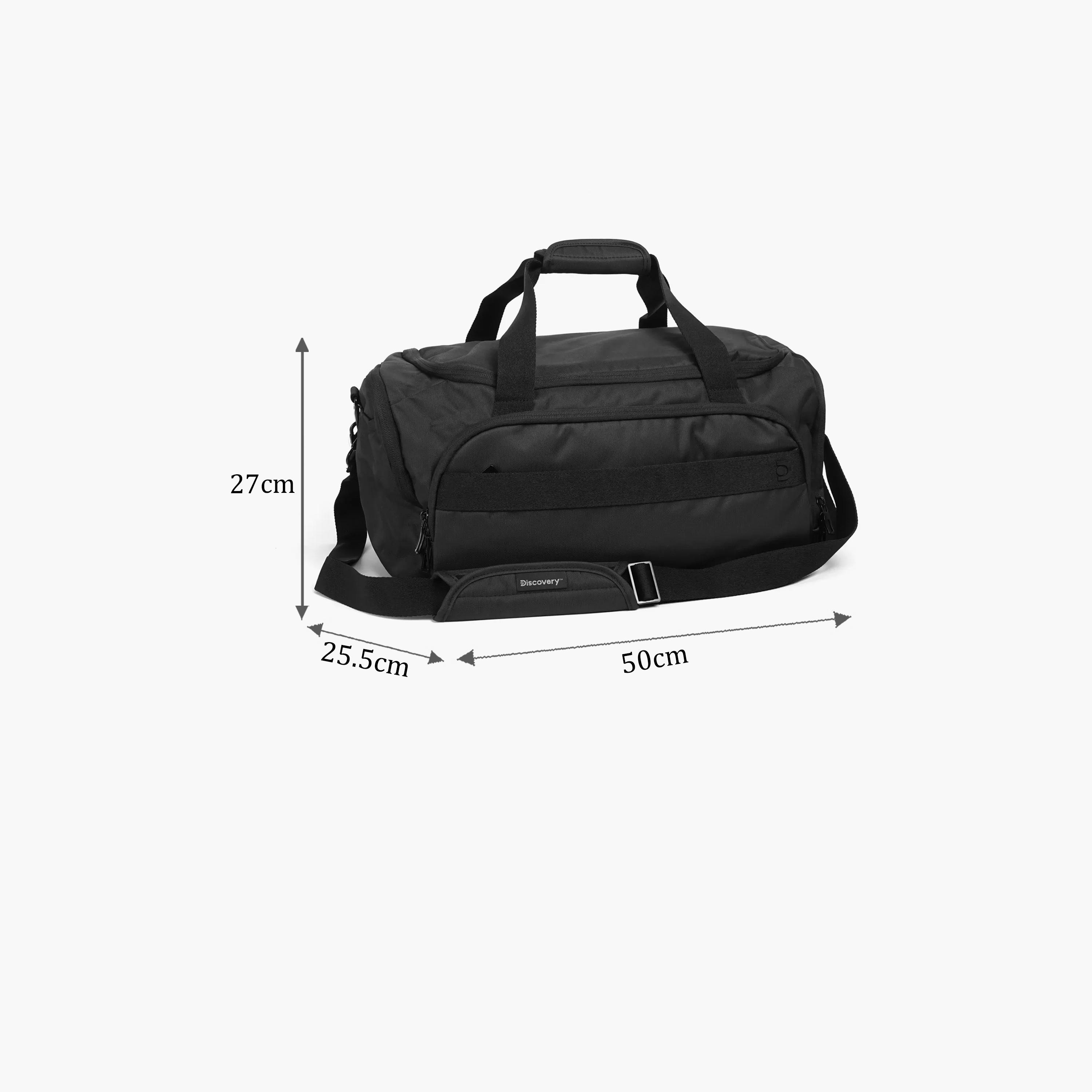 Discovery Downtown Solid Double Handle Duffel Bag with Zipper Closure and Detachable Strap-men-bags-image-2