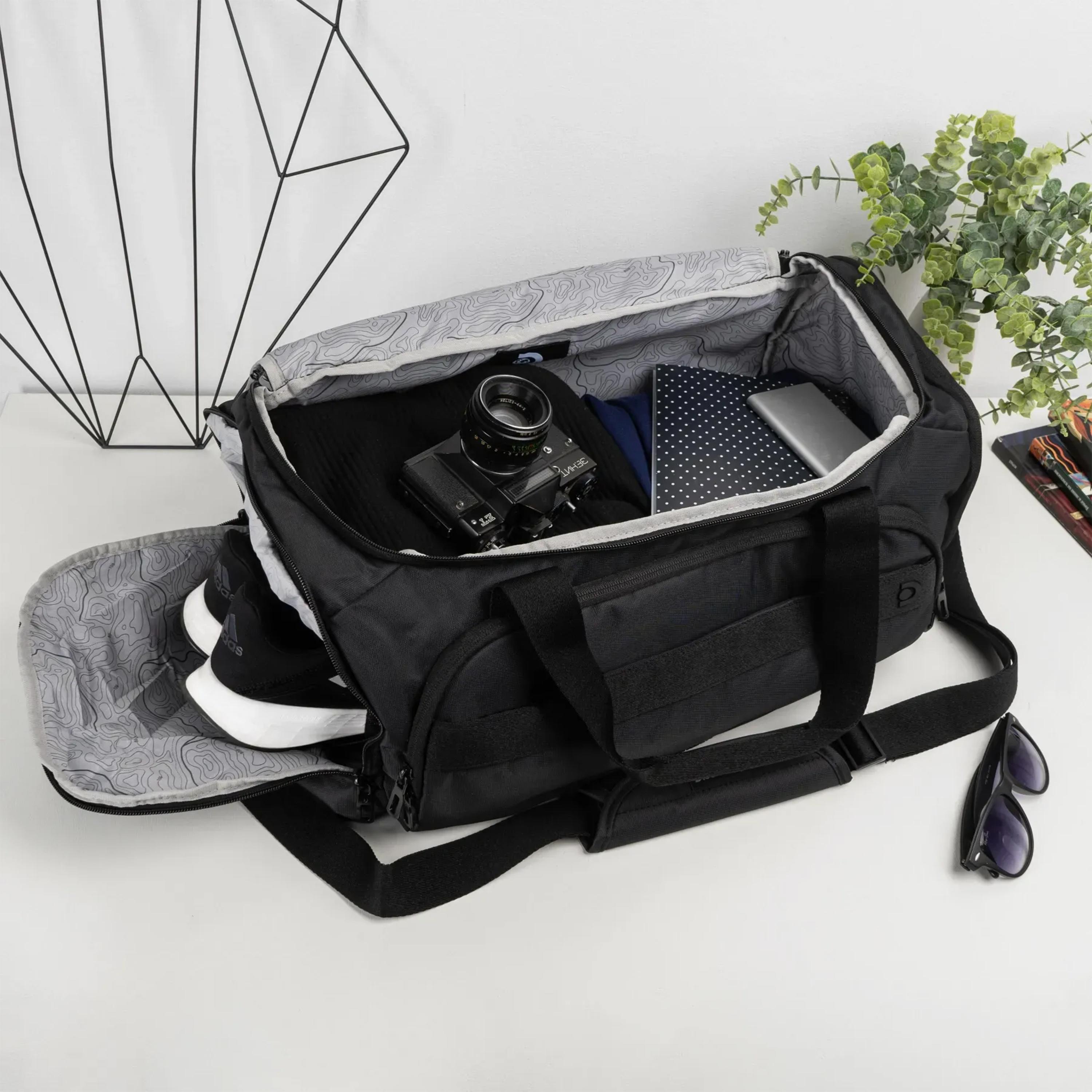 Discovery Downtown Solid Double Handle Duffel Bag with Zipper Closure and Detachable Strap-men-bags-image-5