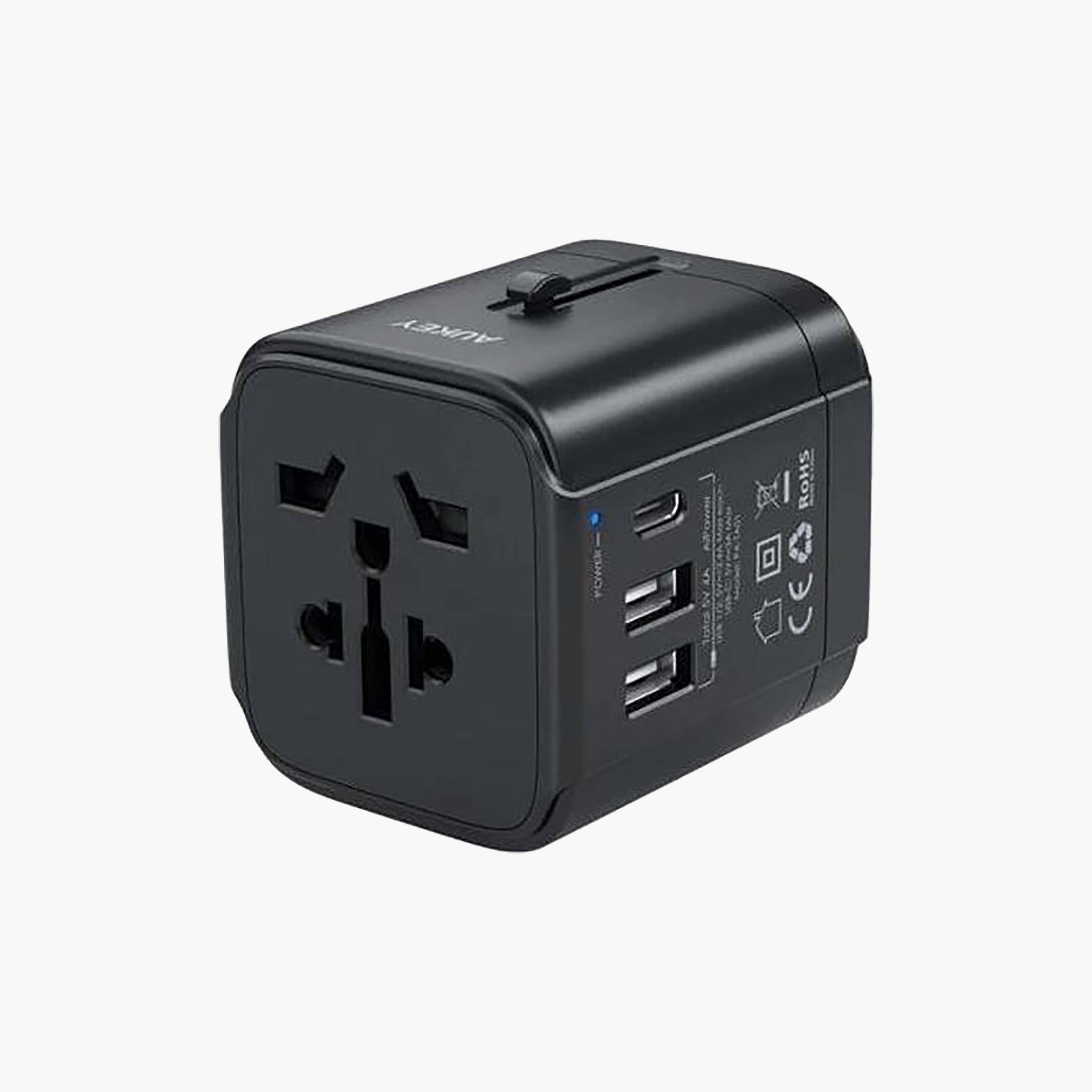 محول سفر عالمي من أوكي، أسود | PA-TA01-electronics-accessories-mobileaccesories-image-1