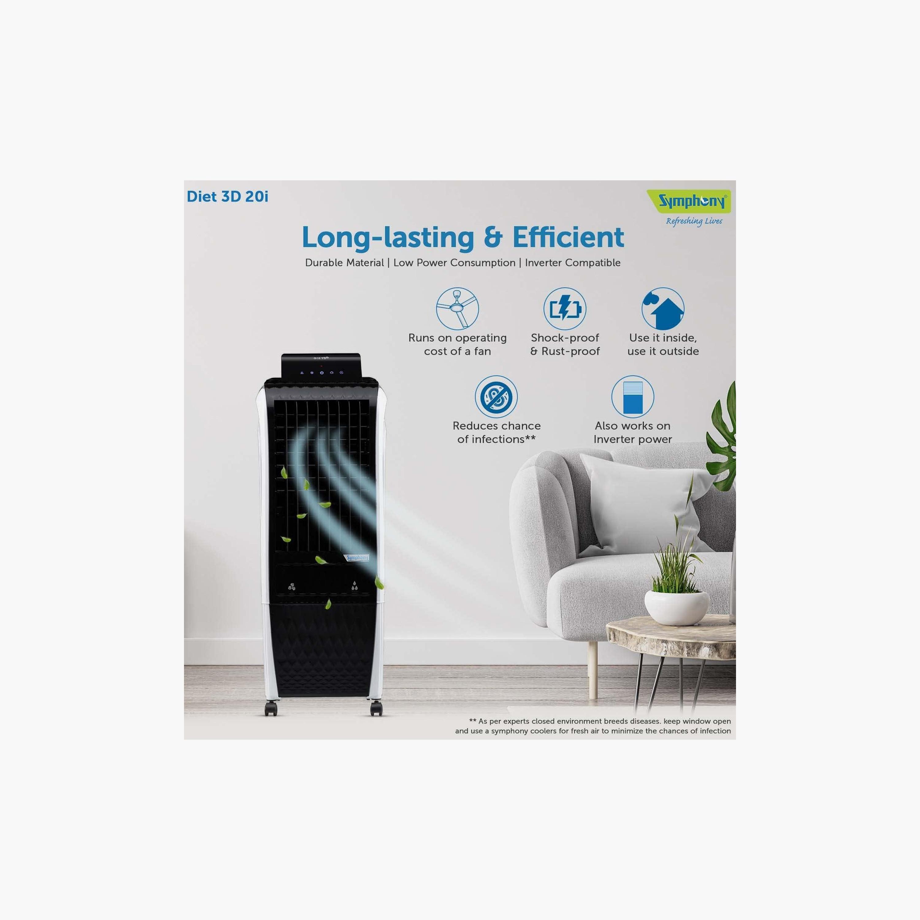 Symphony Tower Air Cooler with Remote | DIET 3D 20I-household-appliances-homeappliances-fans-image-5
