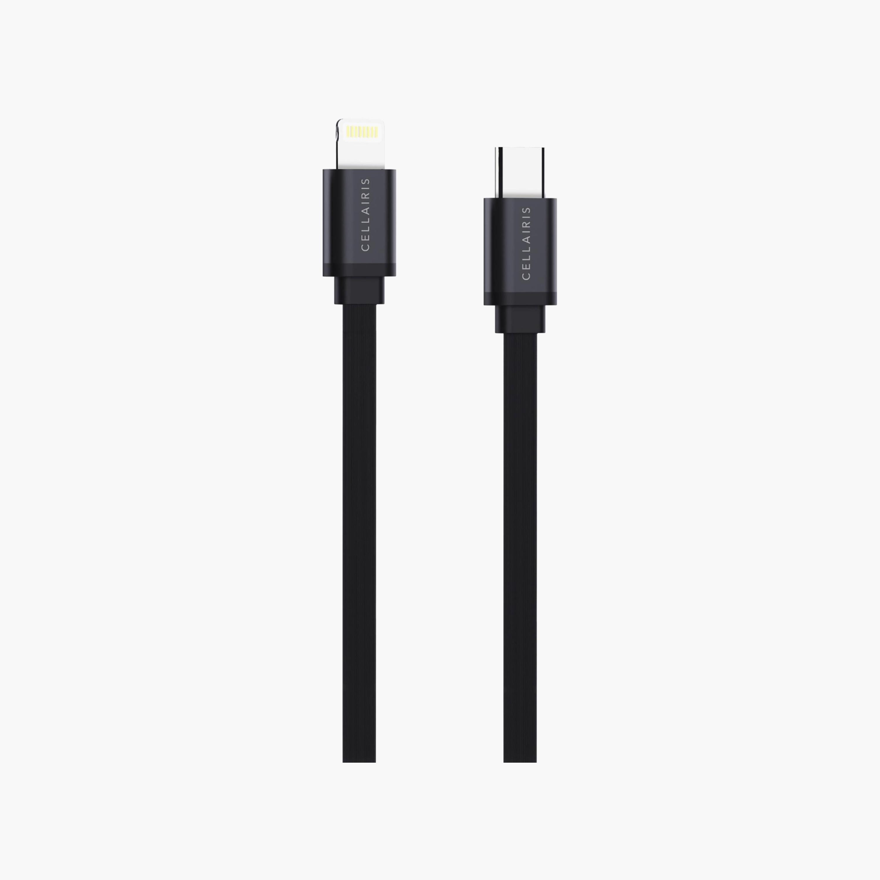 Cellairis Flat Series PD Cable Type C-Lightening 2M Black | M-CBLFLCL2BK-electronics-accessories-mobileaccesories-image-1
