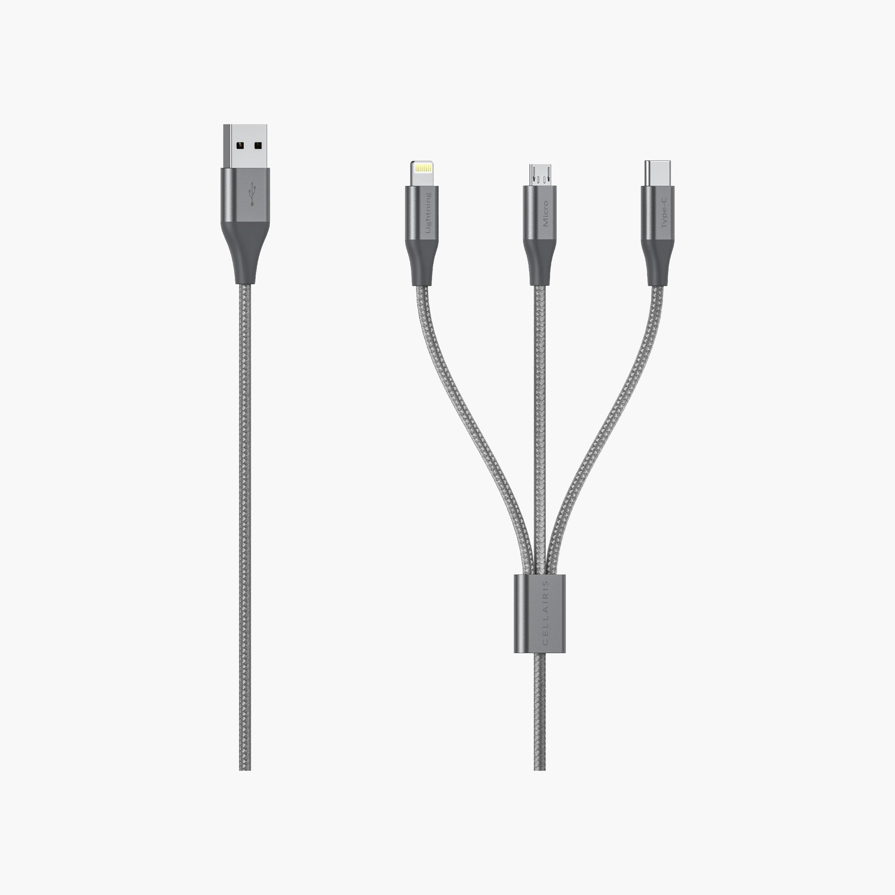 كابل سيلايريس نايلون فاخر 3 في 1، 1.5 متر، رمادي داكن | M-NCX03195-electronics-accessories-mobileaccesories-image-3