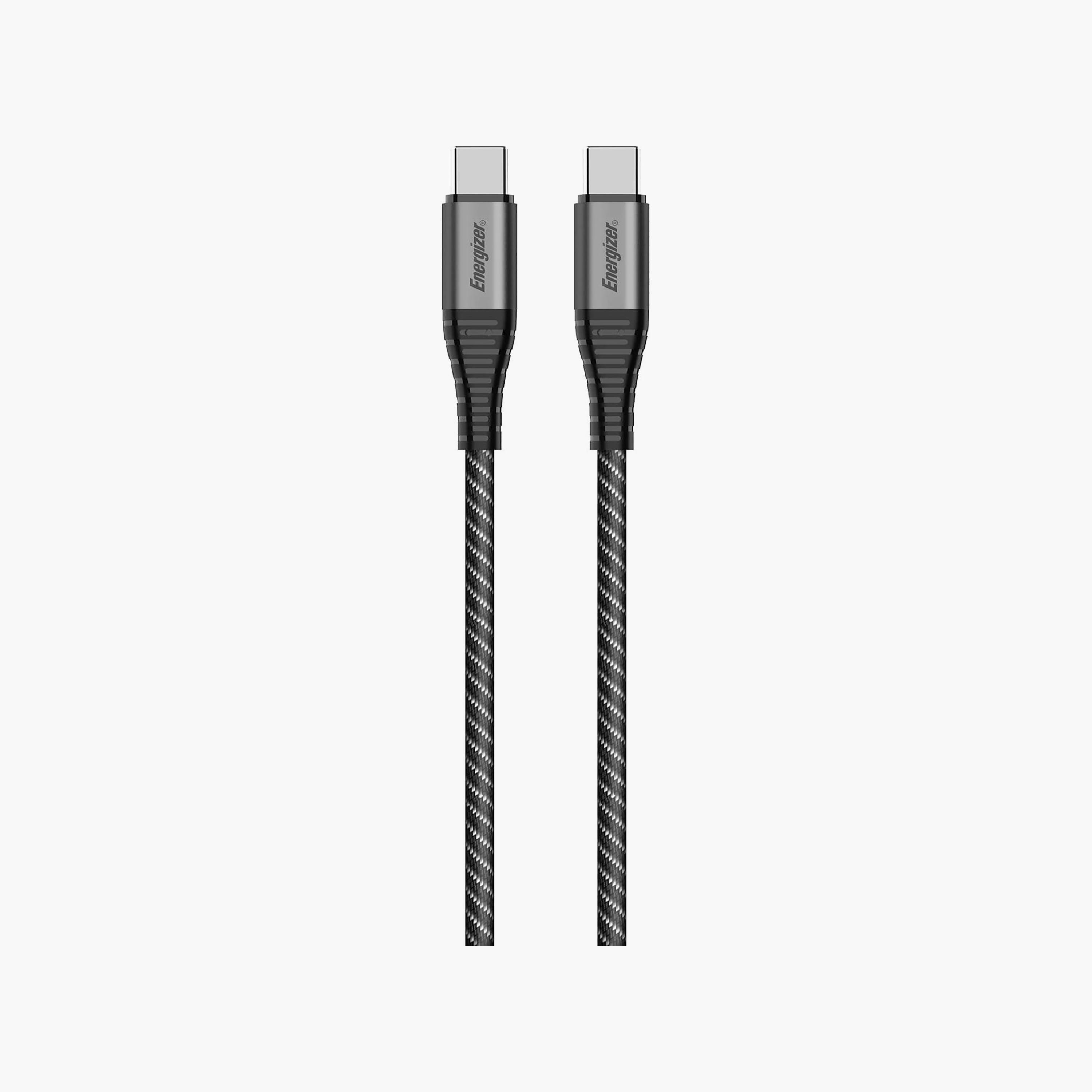 Energizer Ultimate Metal Braided Type-C to Type-C Cable 2M Fast Quick Charge Black | C541CKBK-electronics-accessories-mobileaccesories-image-2