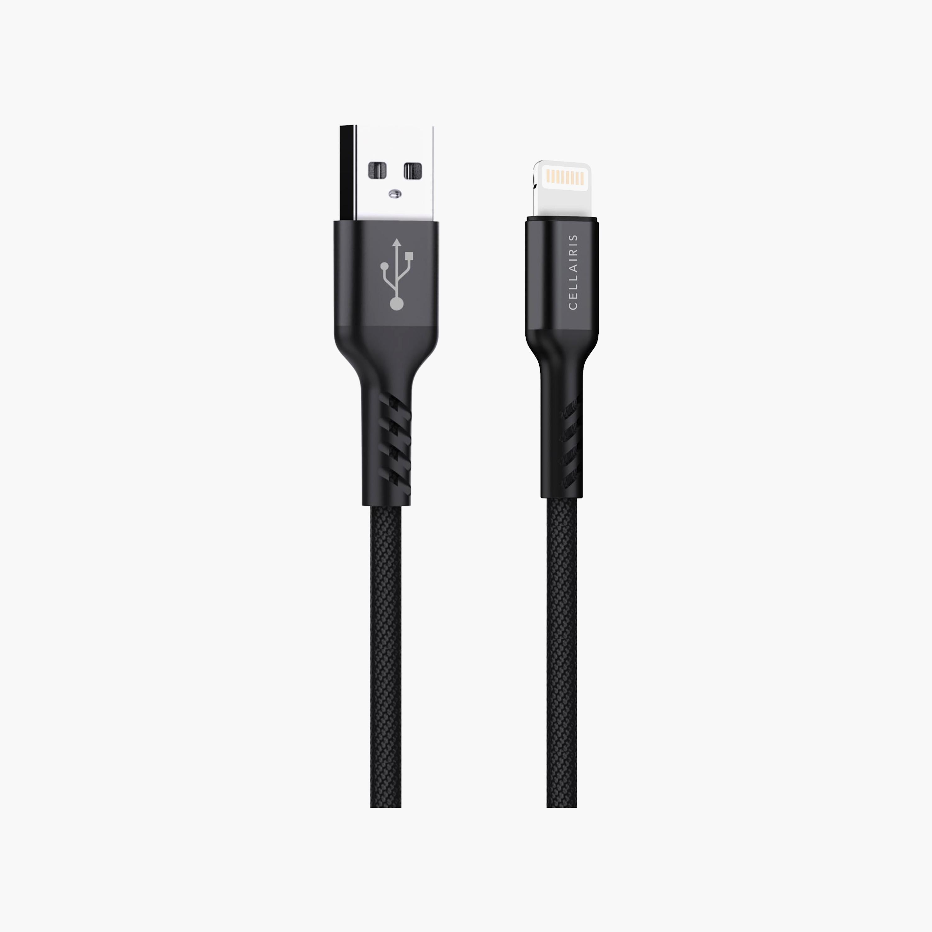 كابل لايتنينج نايلون فاخر من سيلايريس بطول 1 متر، أسود | M -NCL02415-electronics-accessories-mobileaccesories-image-1