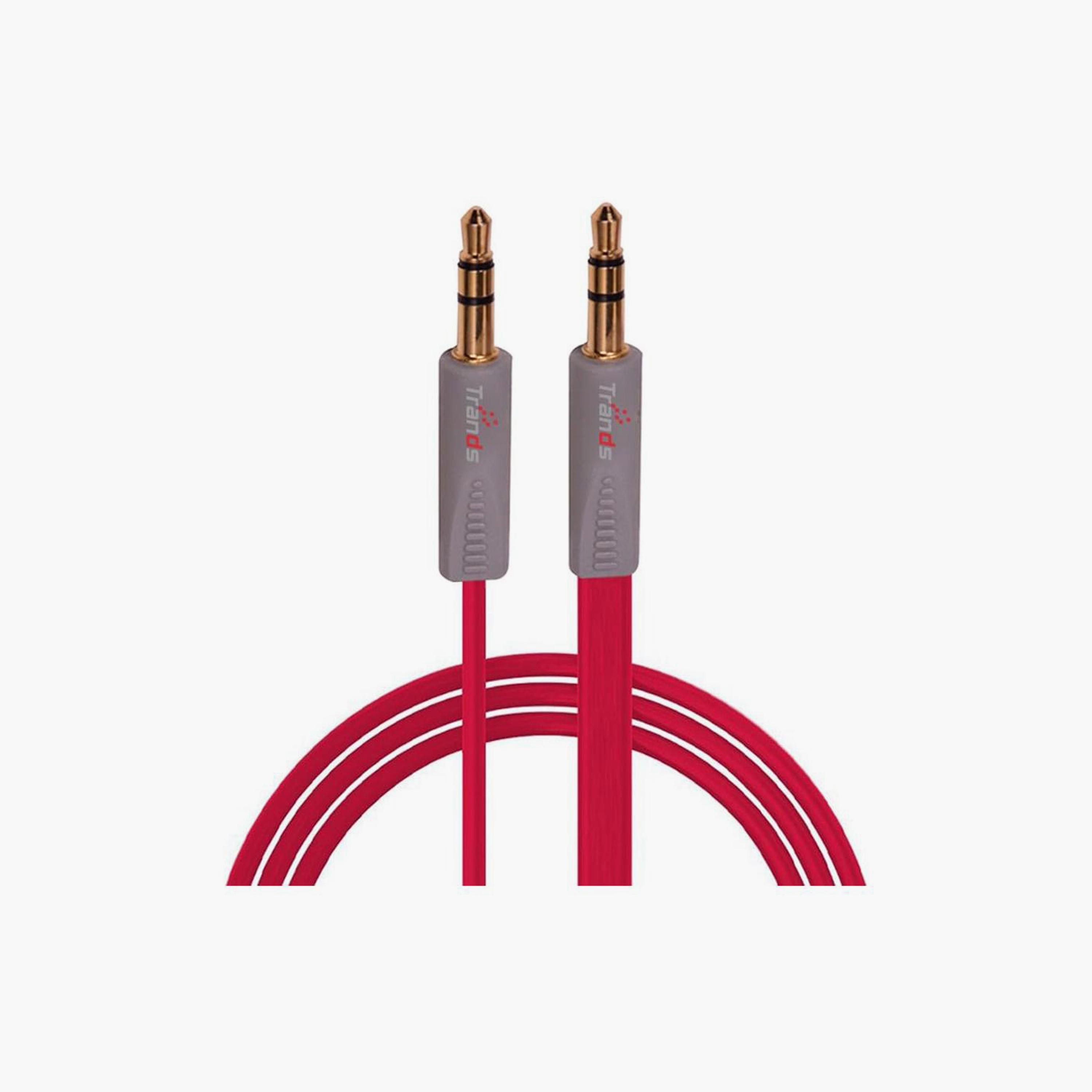كابل صوت مساعد من تراندز، أحمر، 1 متر | CA208-electronics-accessories-mobileaccesories-image-1
