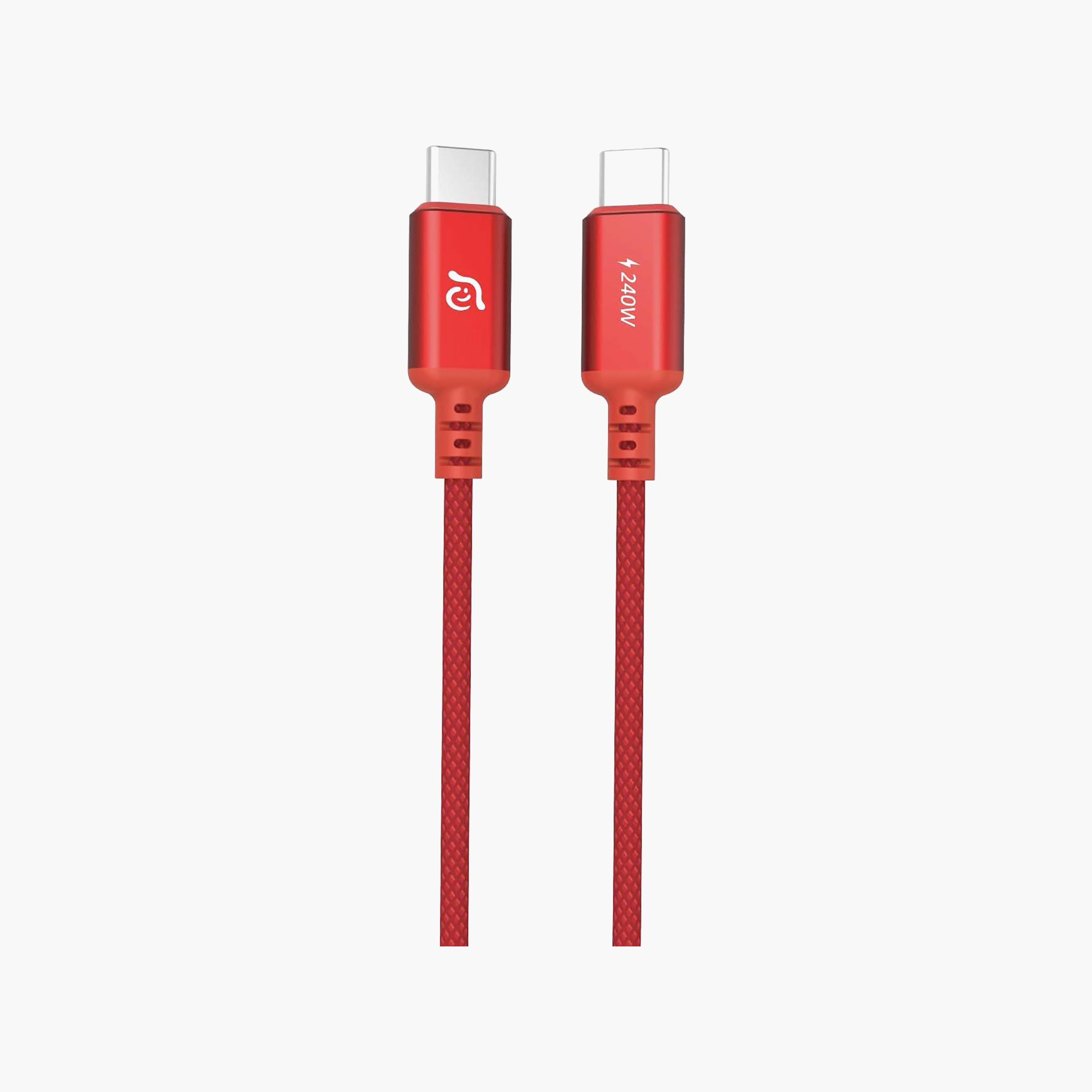 آدم إليمنتس كازا - كابل شحن USB-C إلى USB-C بقوة 240 واط، 1.2 متر، أحمر | ACBADP120RD-electronics-accessories-mobileaccesories-image-1