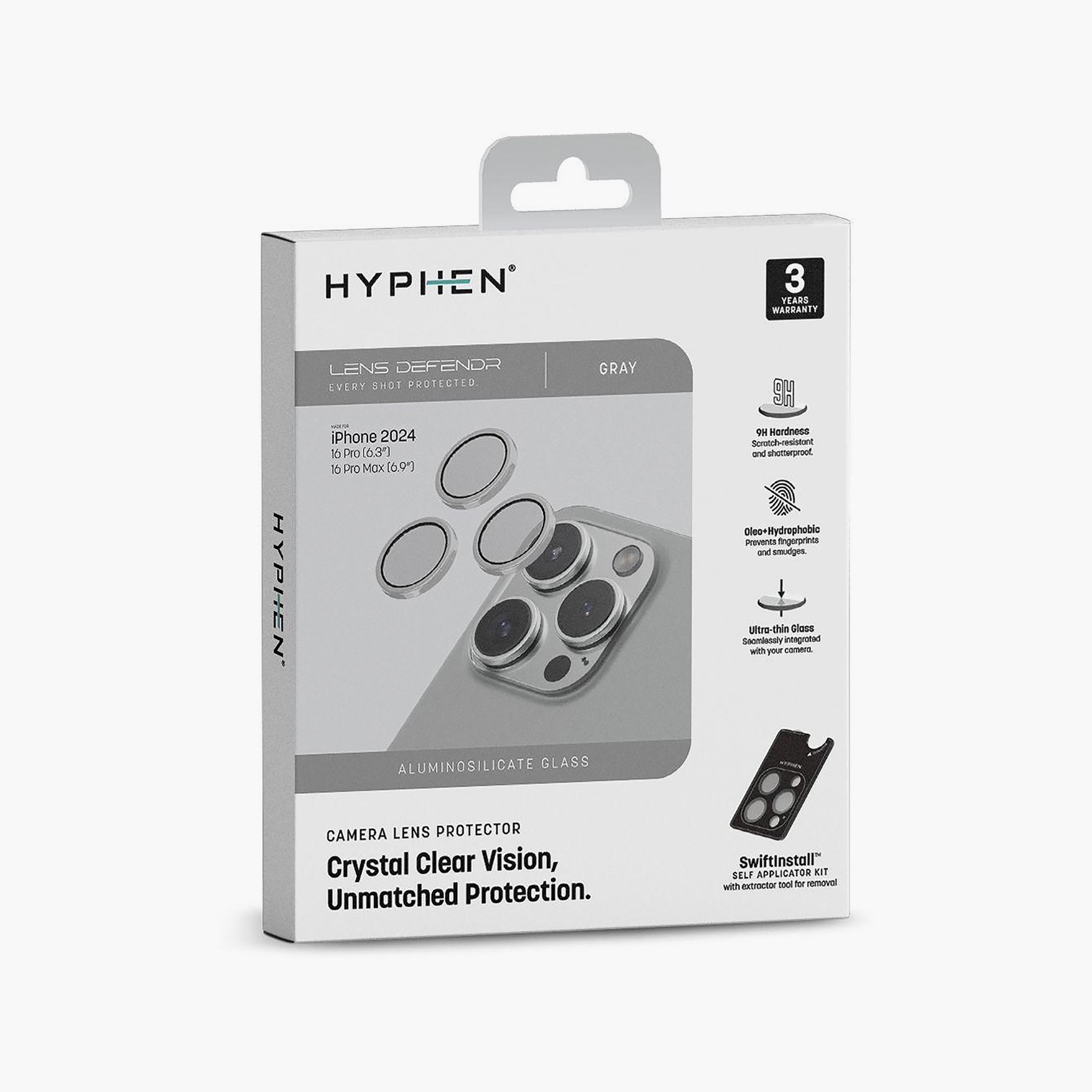 Hyphen Camera Lens Protector for iPhone 16 Pro/Pro Max with Self Installation Board Gray-electronics-accessories-mobileaccesories-image-2