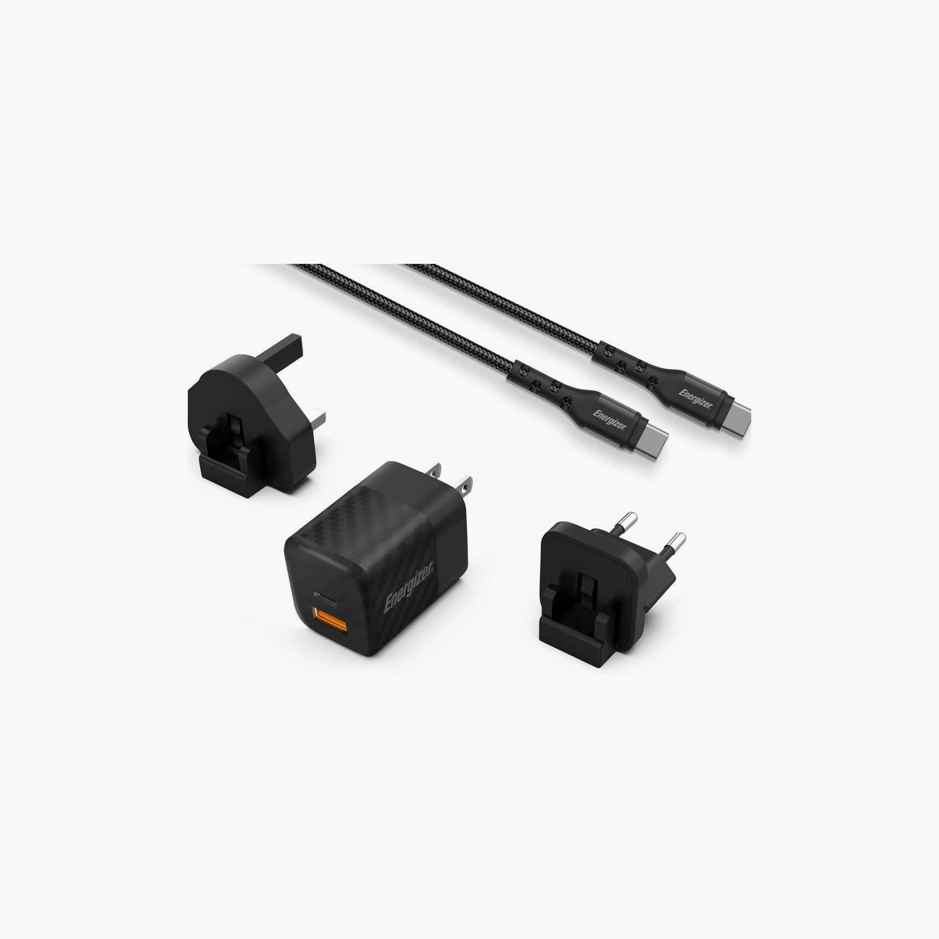 شاحن حائط إنرجايزر متعدد المنافذ، 38 واط، بتقنية PD QC3.0، مع كابل USB النوع-C | A38QMUC-electronics-accessories-mobileaccesories-image-1