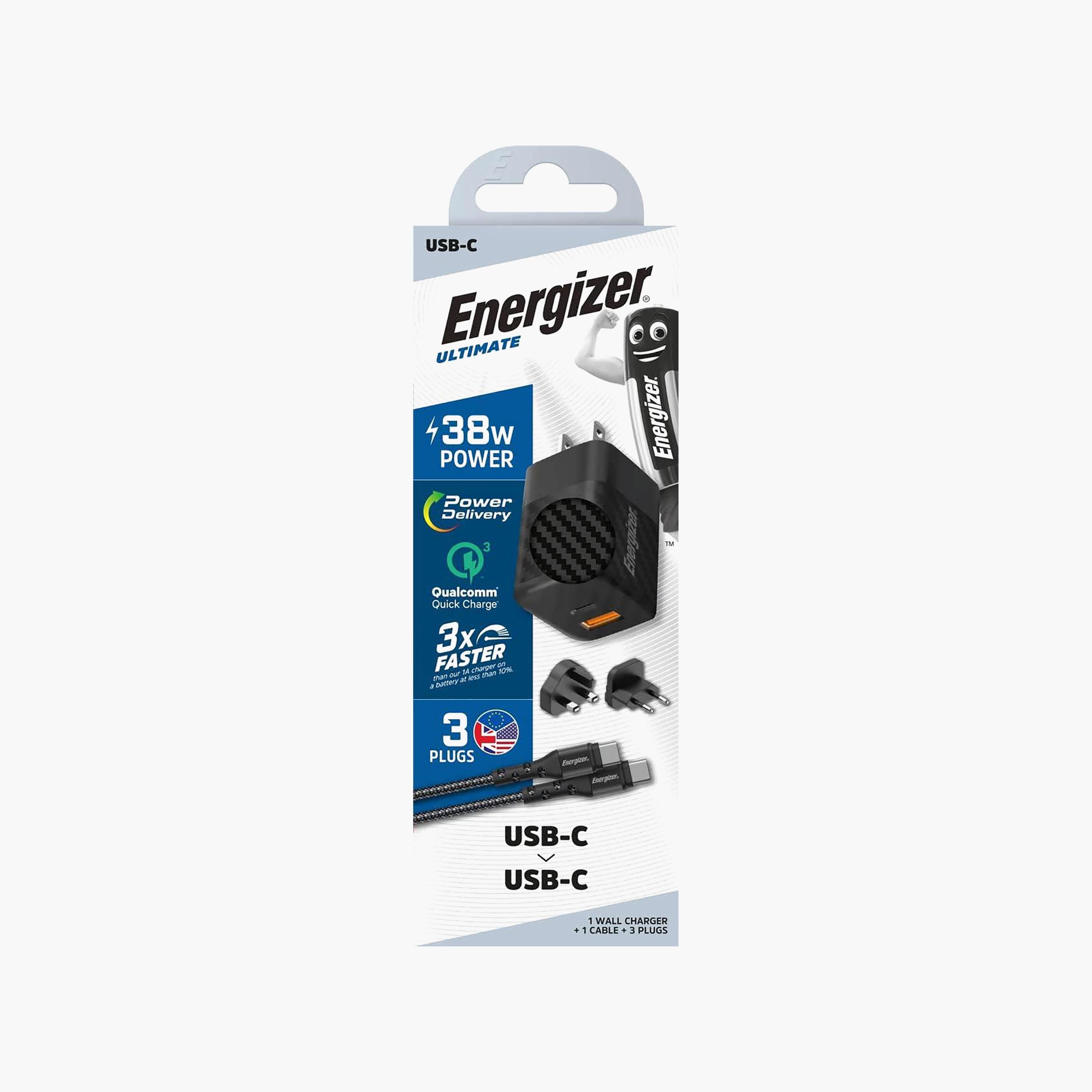 شاحن حائط إنرجايزر متعدد المنافذ، 38 واط، بتقنية PD QC3.0، مع كابل USB النوع-C | A38QMUC-electronics-accessories-mobileaccesories-image-4