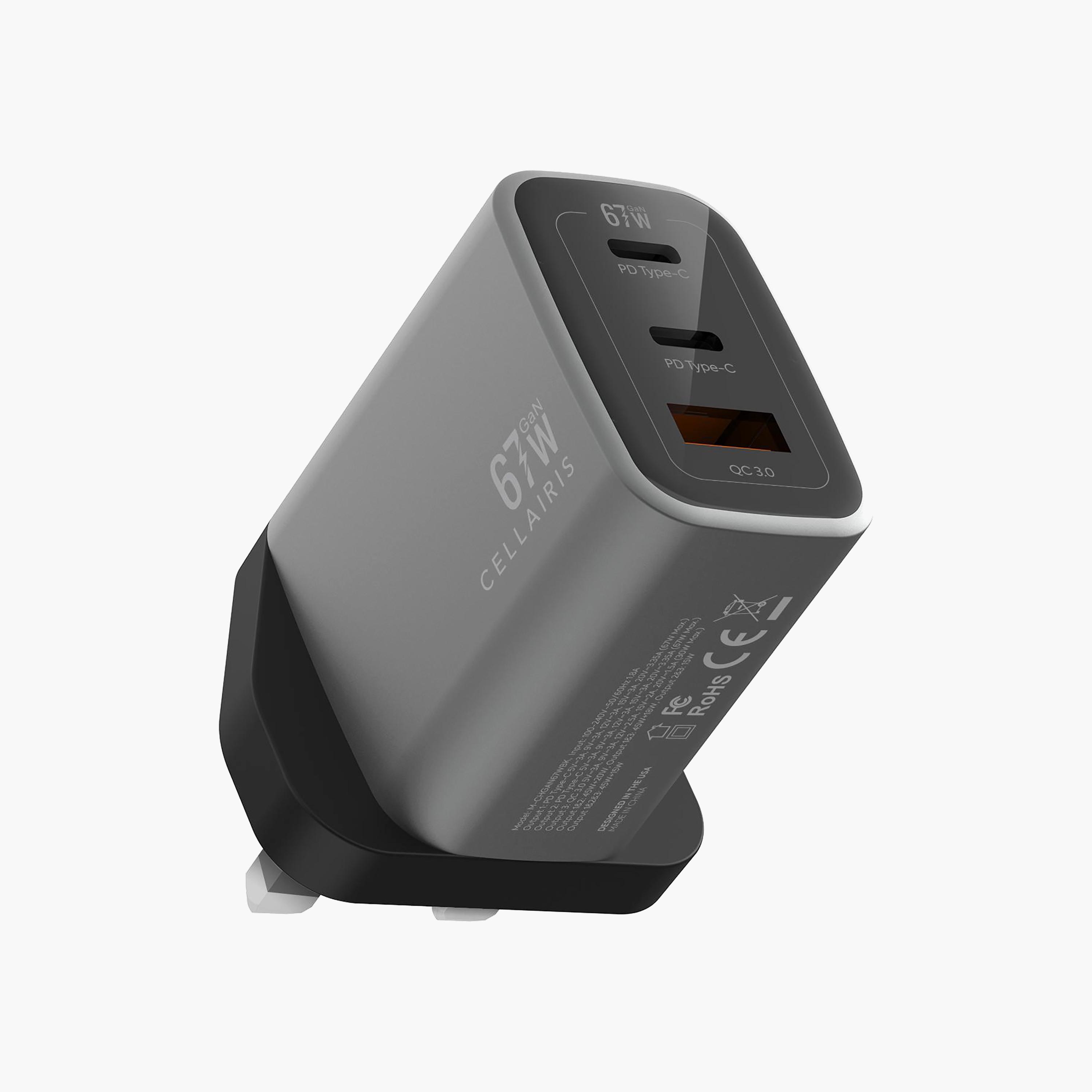 شاحن حائط سيلايريس جان، شحن سريع، PD 67 واط، مع منفذي النوع-C - أسود | M-CHGAN67WBK-electronics-accessories-mobileaccesories-image-2