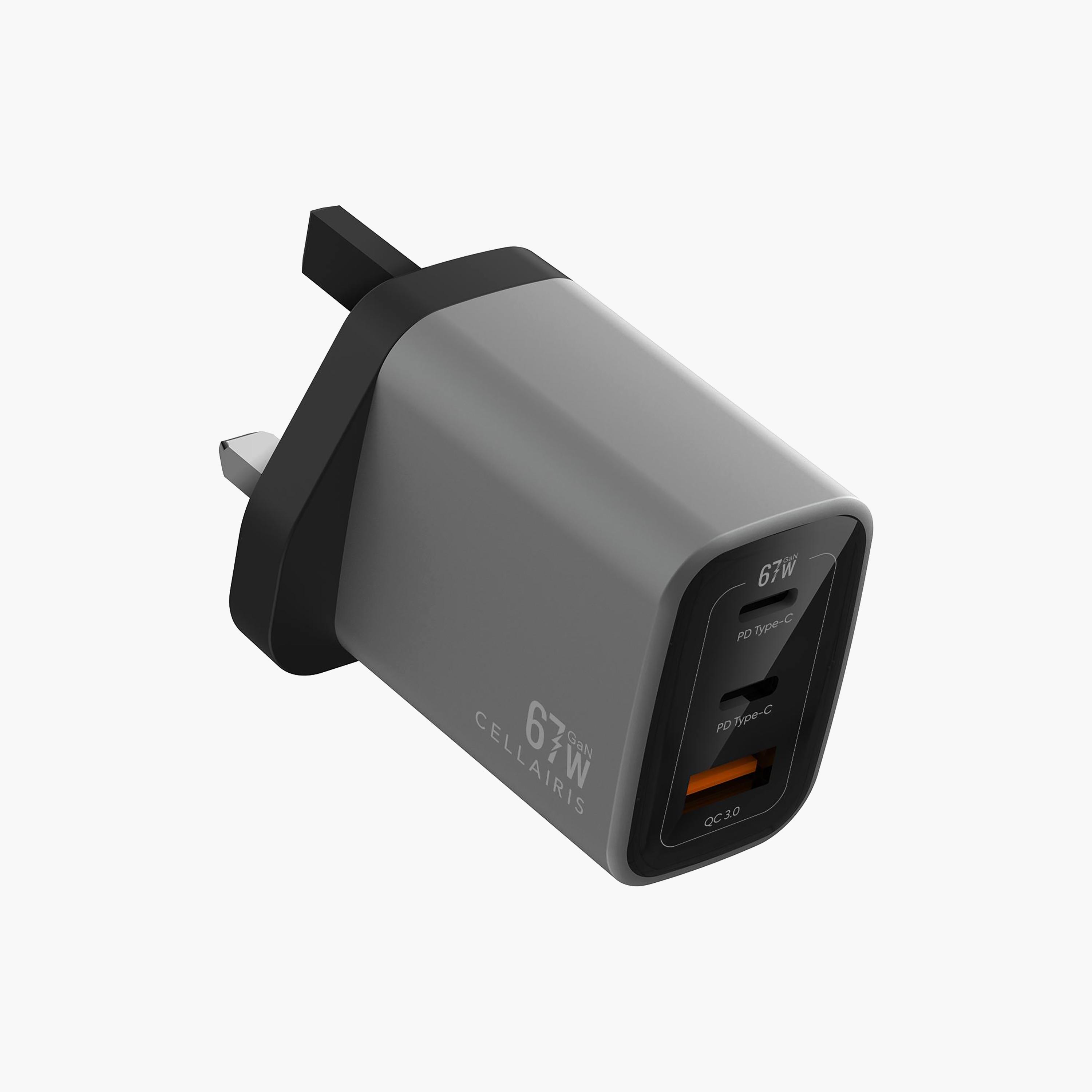 شاحن حائط سيلايريس جان، شحن سريع، PD 67 واط، مع منفذي النوع-C - أسود | M-CHGAN67WBK-electronics-accessories-mobileaccesories-image-3
