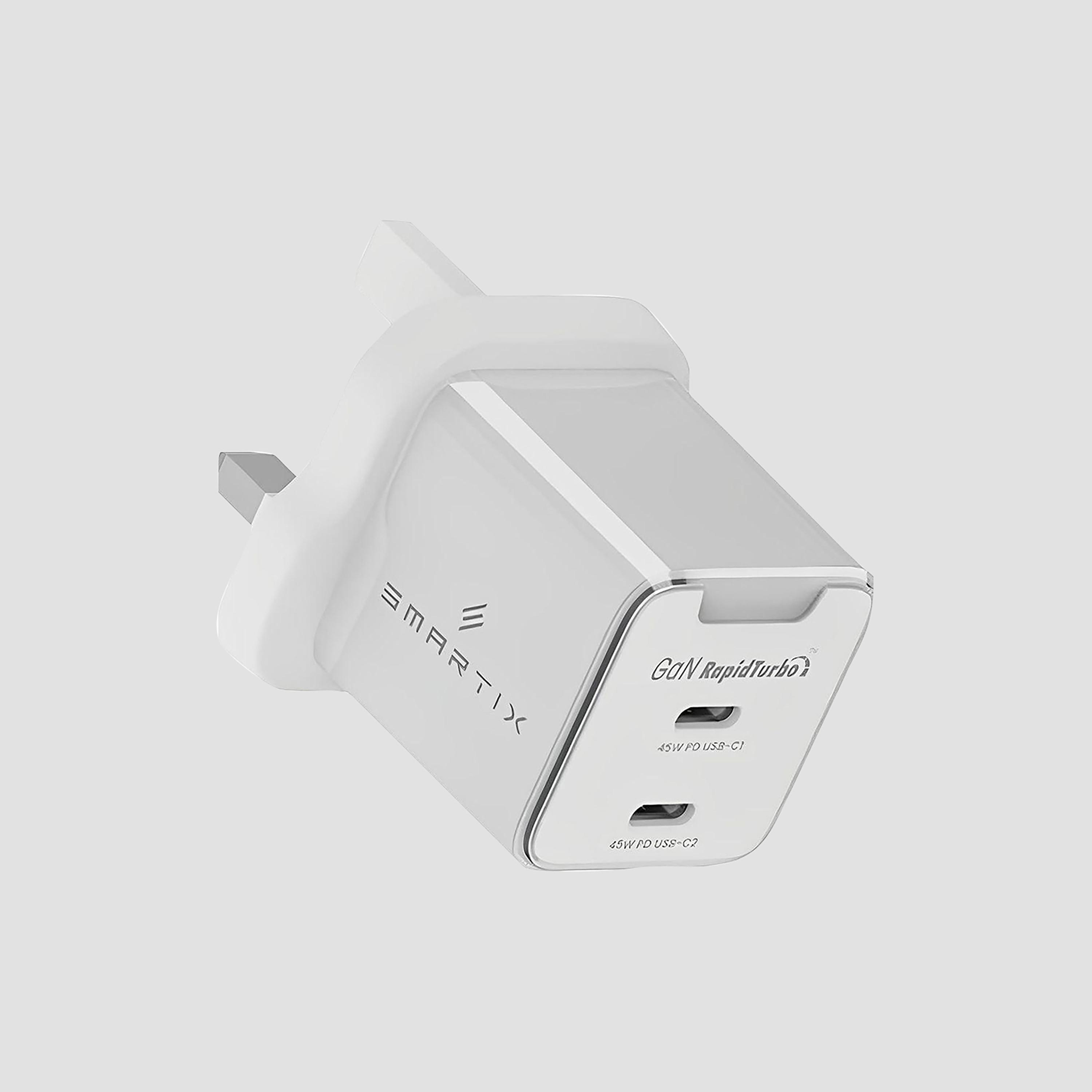 Smartix Premium UK Wall Adaptor 45W GAN White - Gen 2 | SXWA45WTS-electronics-accessories-mobileaccesories-image-1
