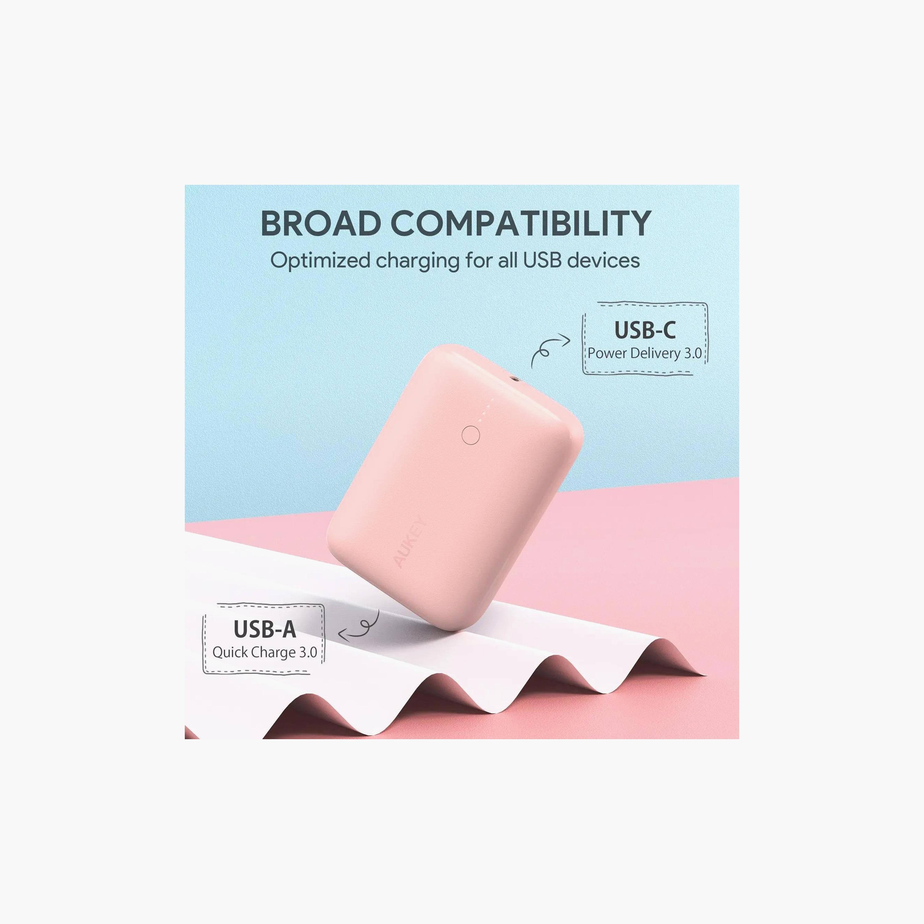 Aukey Power Bank 10000mAh Pink | PB-N83S-electronics-accessories-mobileaccesories-image-2
