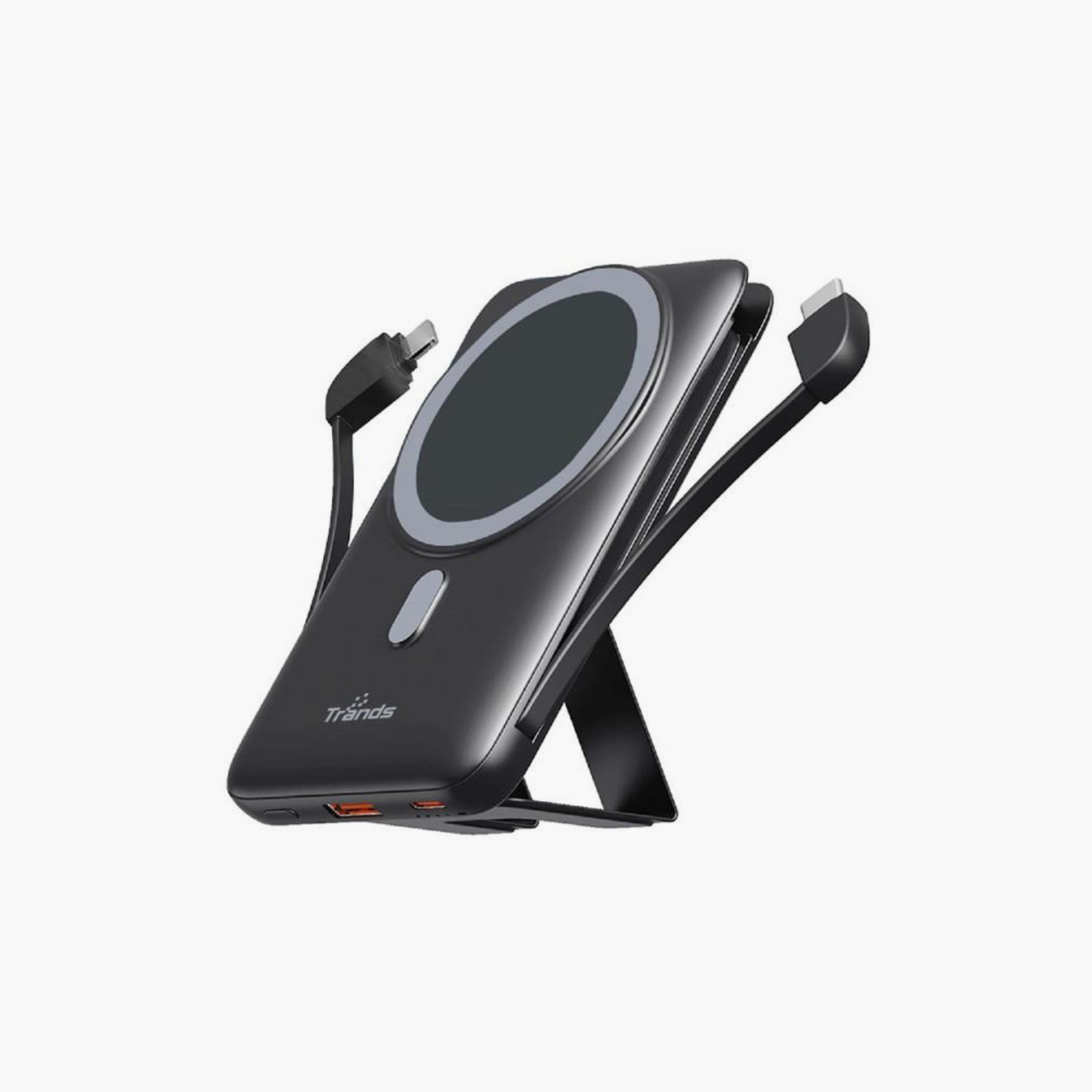 باور بانك لاسلكي مغناطيسي من تراندز، سعة 10000 مللي أمبير/ساعة، أسود | TR-PB1562-electronics-accessories-mobileaccesories-image-1