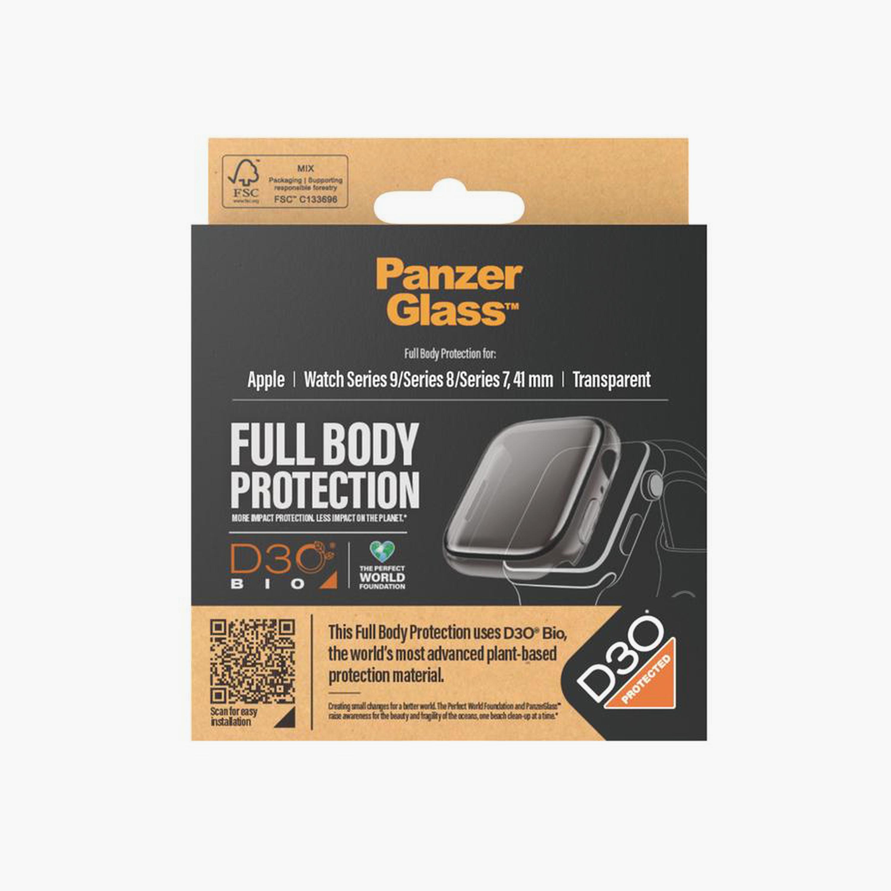 Panzer Glass Full Body Screen Protector with D3O for Apple Watch Series 9 2023 41mm Clear Frame-electronics-accessories-mobileaccesories-image-2