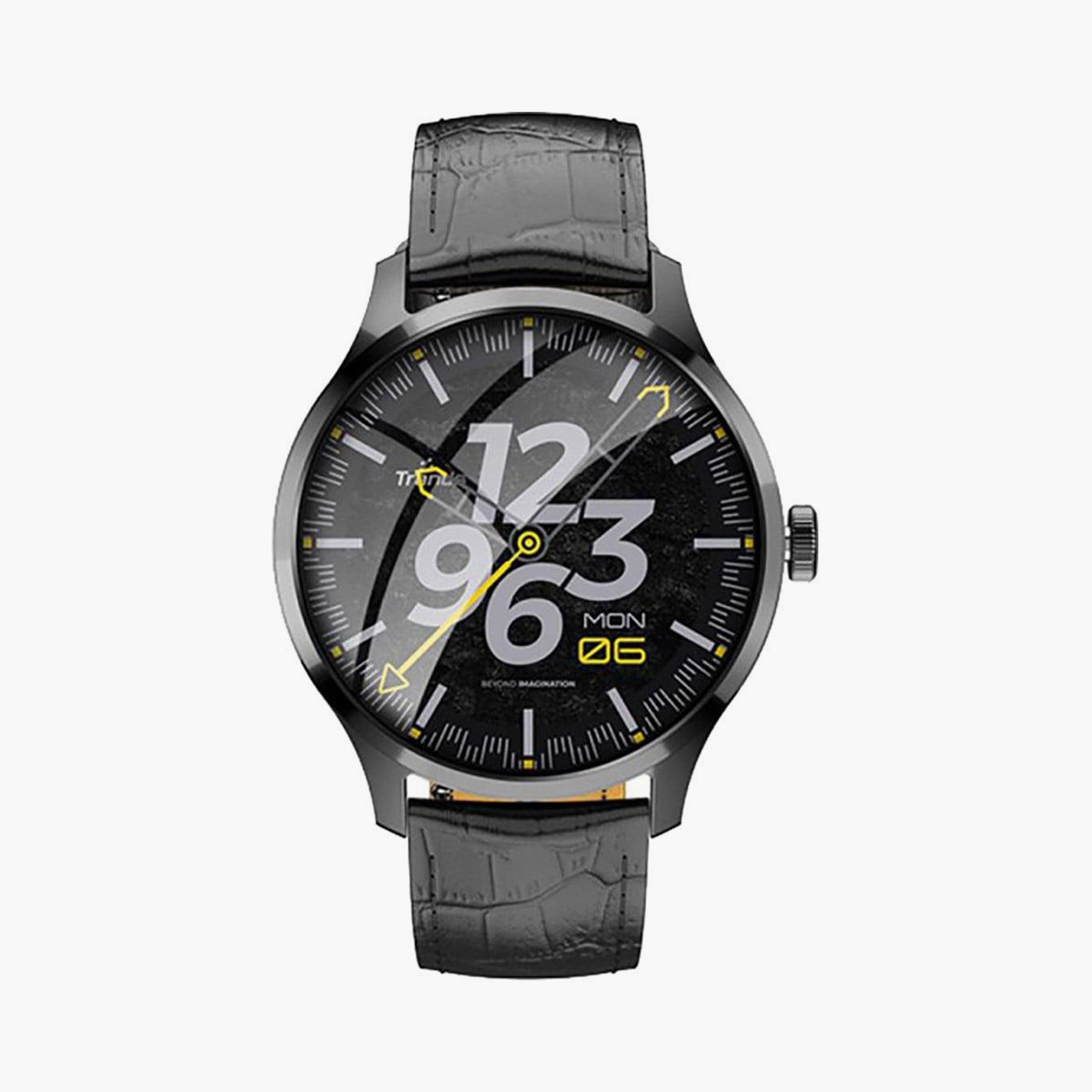 Trands 1.32 inch Amoled Premium Smartwatch Black | SW220-men-watchesandjewellery-watches-image-1