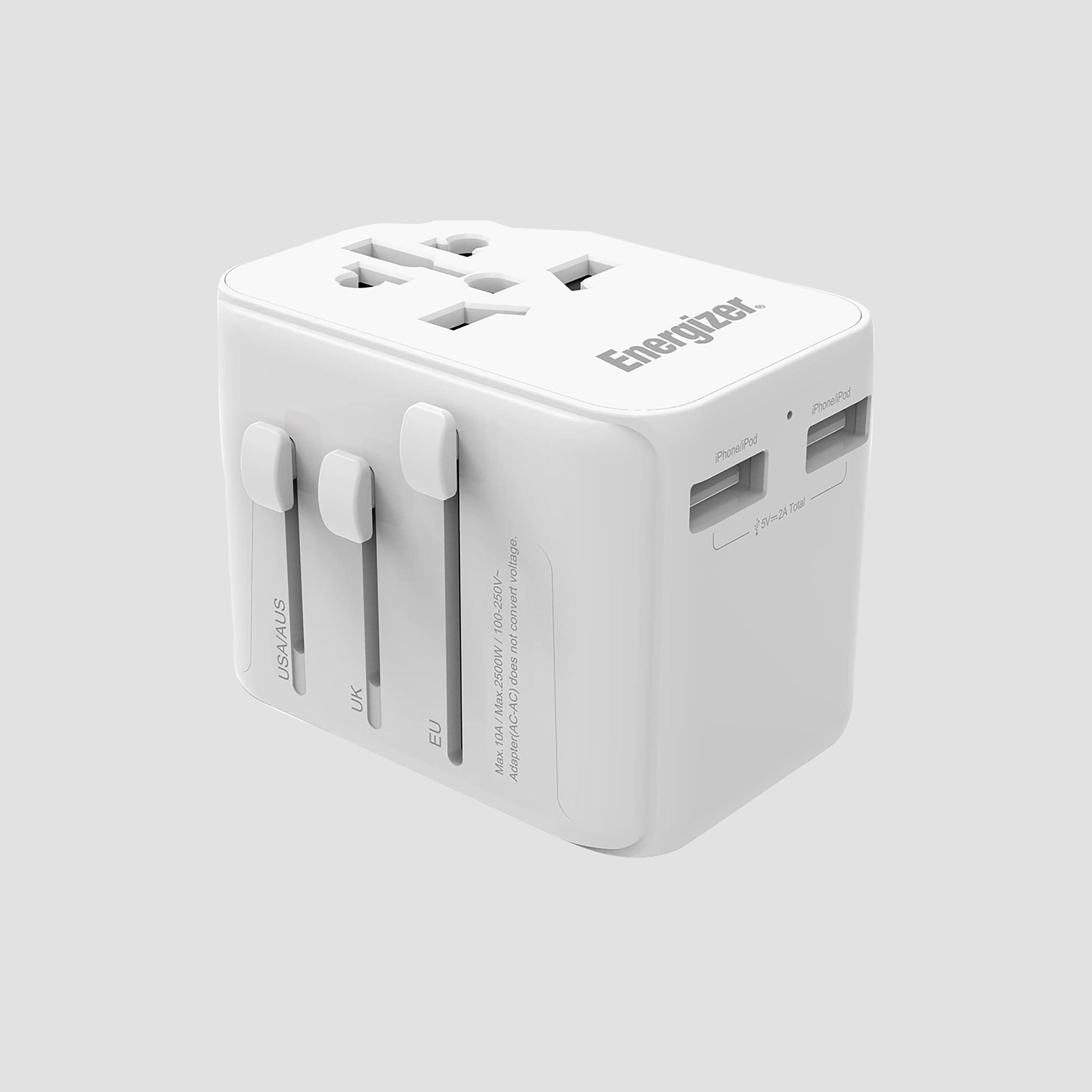 محول سفر دولي من إنرجايزر باللون الأبيض | TA633M-electronics-accessories-mobileaccesories-image-1