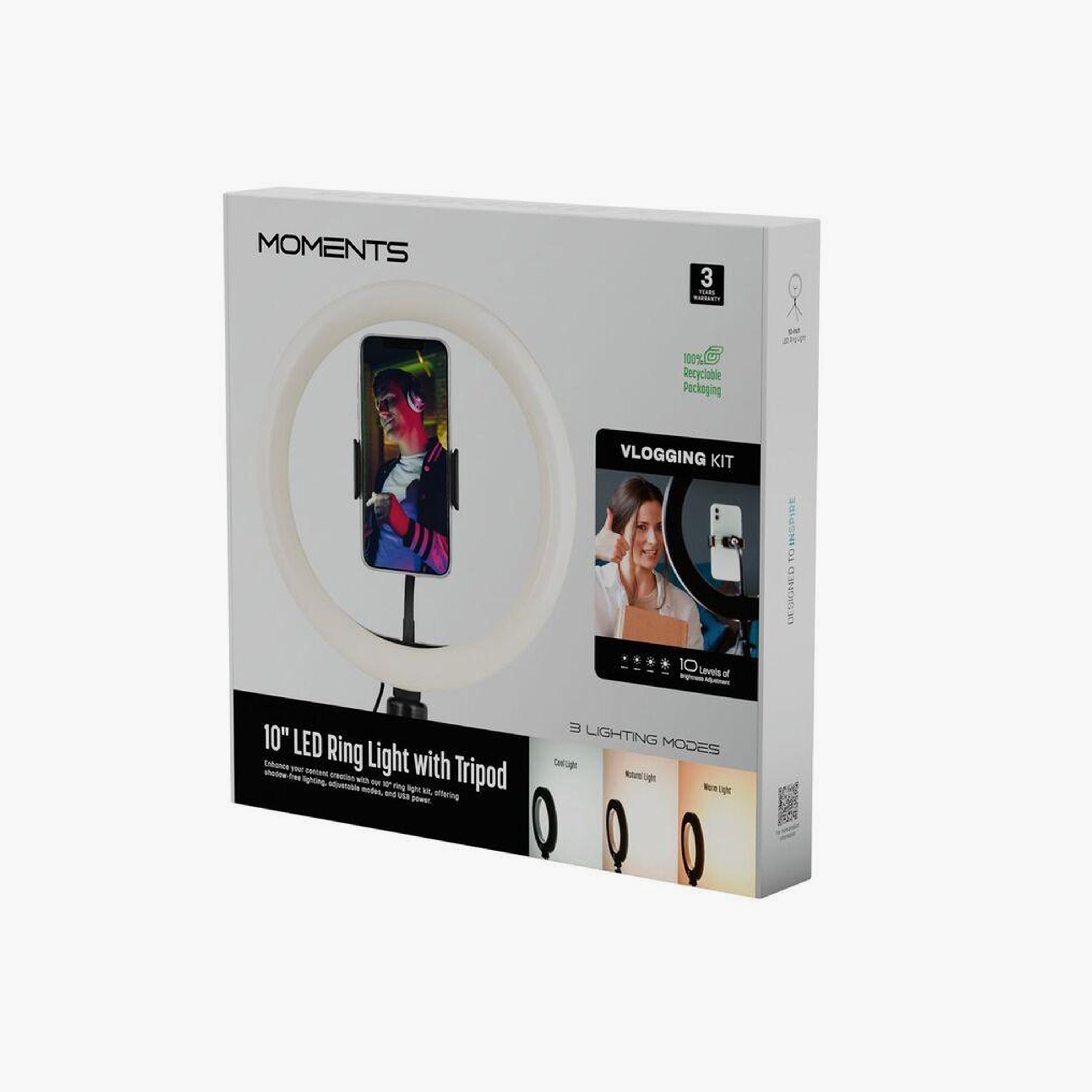 Hyphen 10-Inch Led Ring Light With Mini Tripod And Phone Holder | HVR-10RLTP4602-electronics-portabledevices-image-2