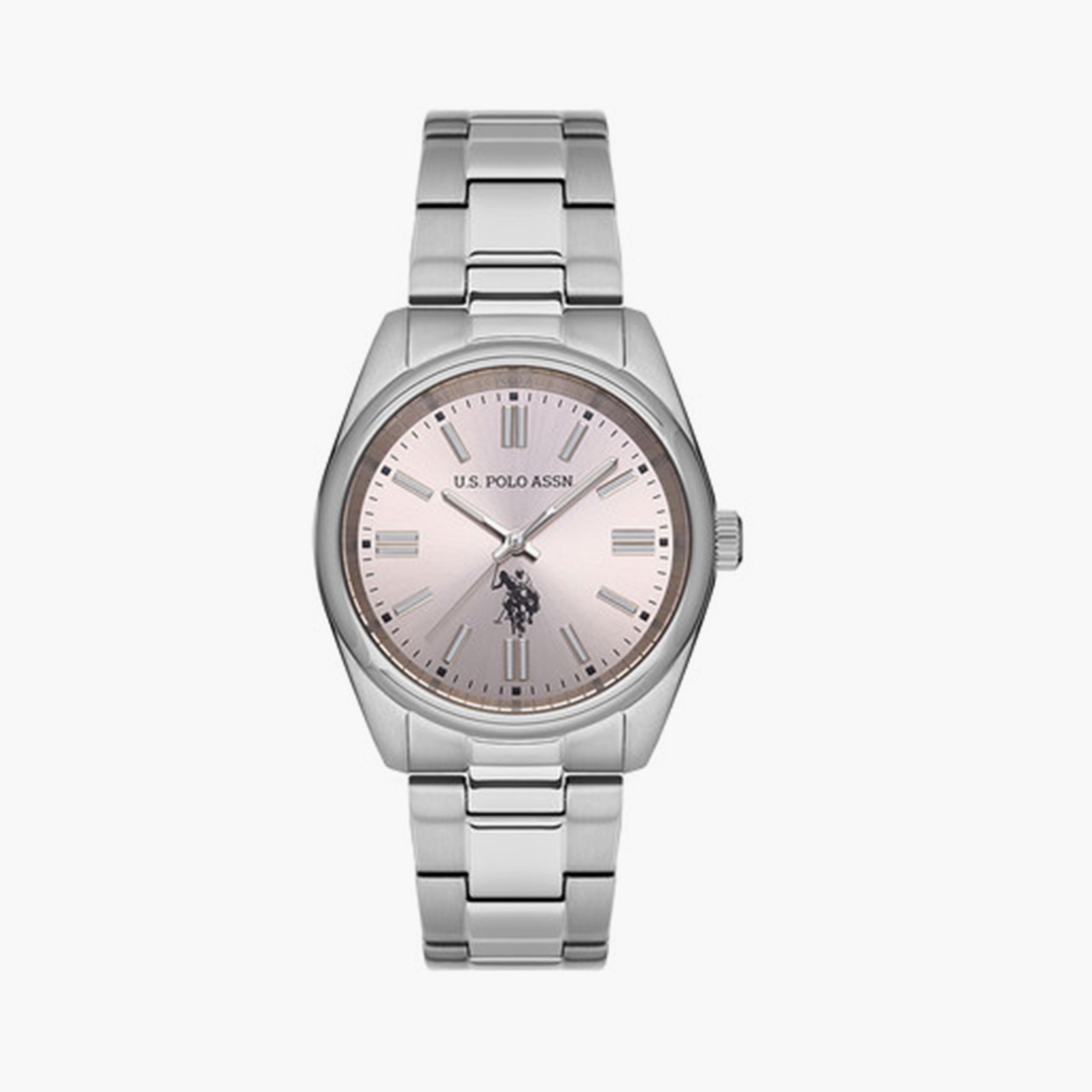 يو أس بولو أسن- ساعة نسائية تناظرية سوار ستانلس ستيل 34 مم فضي | USPA2068-06-women-watchesandjewellery-watches-image-1