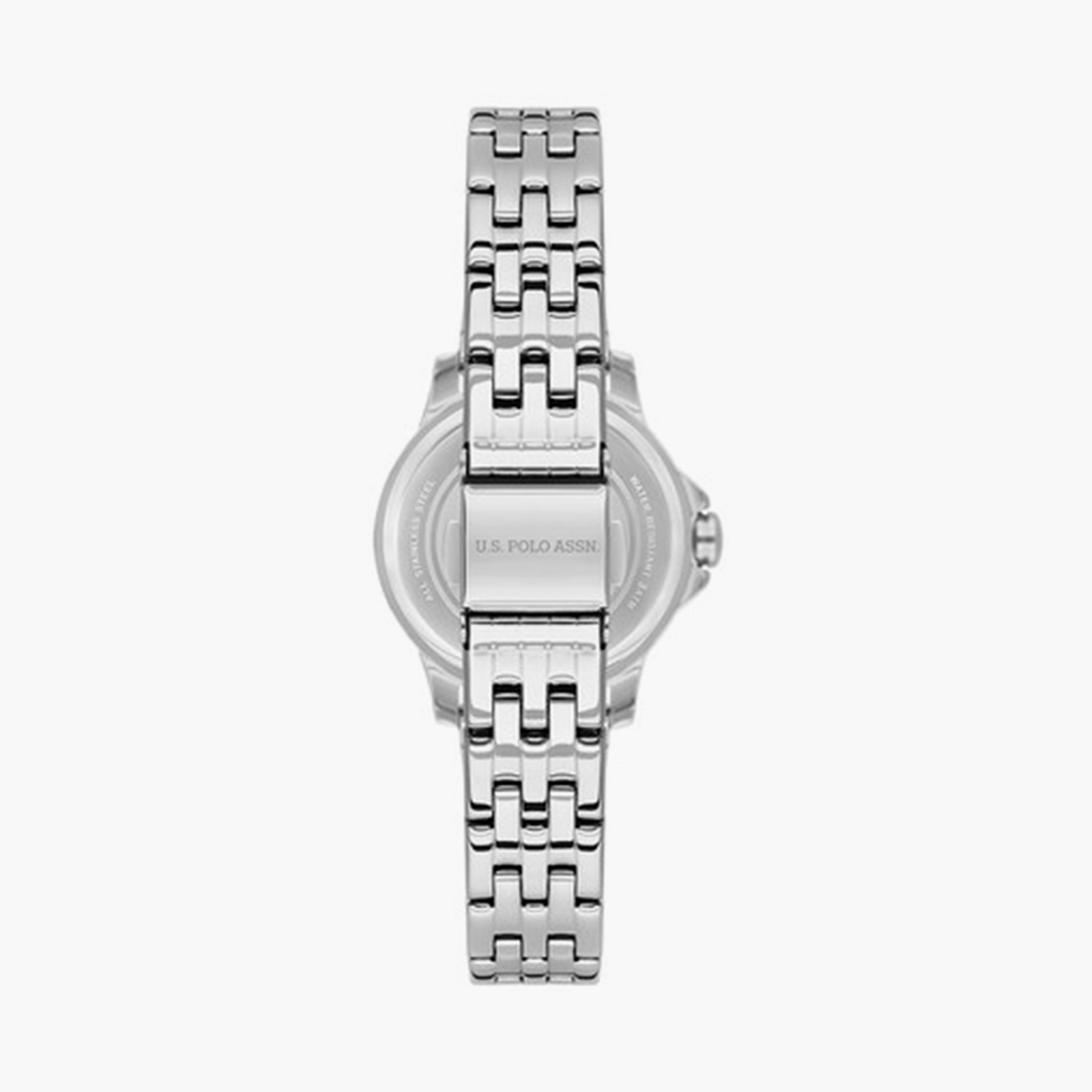 يو أس بولو أسن- ساعة نسائية تناظرية سوار ستانلس ستيل 30 مم فضي | USPA2081-01-women-watchesandjewellery-watches-image-3