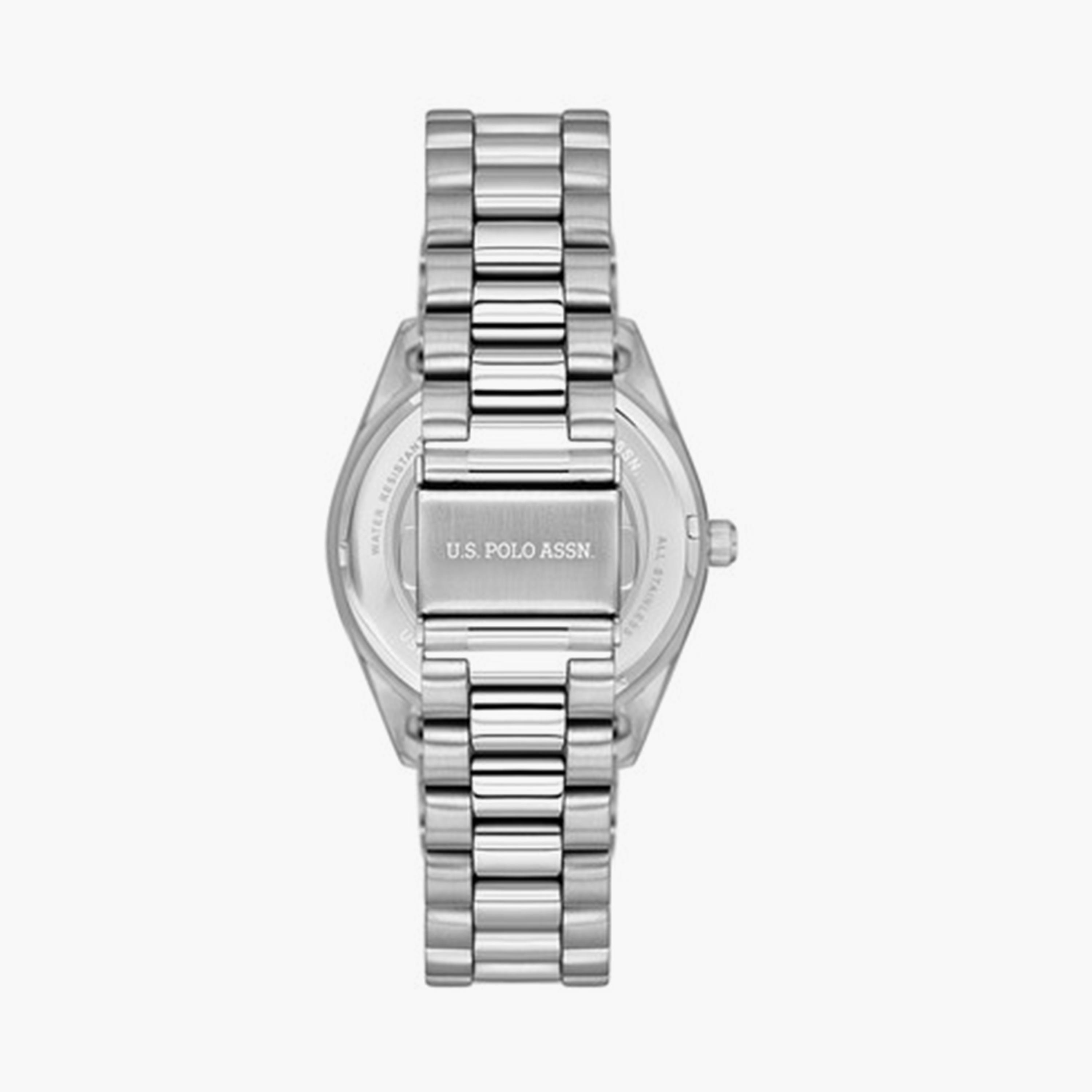يو أس بولو أسن- ساعة نسائية تناظرية سوار ستانلس ستيل 36 مم فضي | USPA2093-01-women-watchesandjewellery-watches-image-3