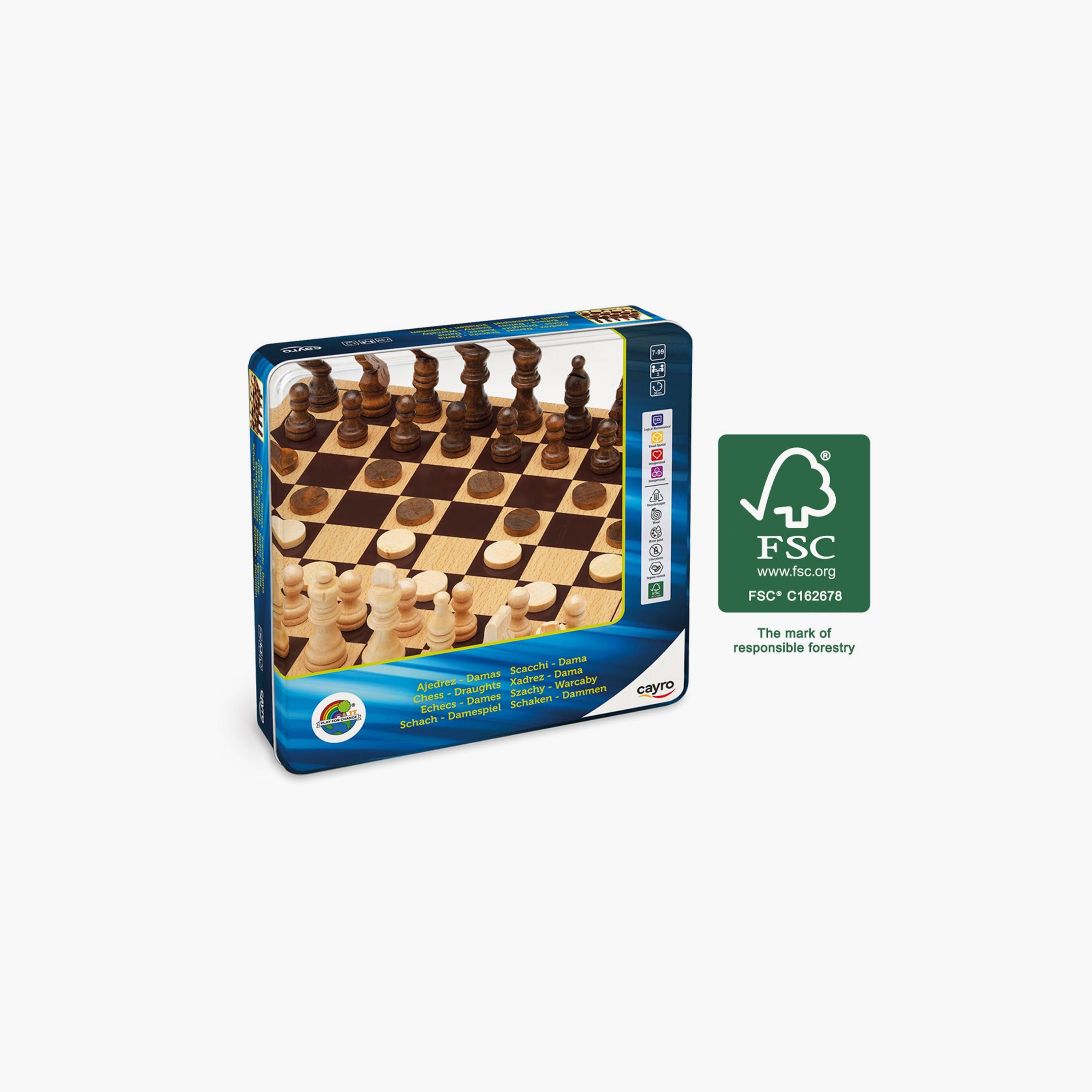 Cayro Wooden Chess & Draughts Metal Box-toys-indoortoys-boardgames-image-2