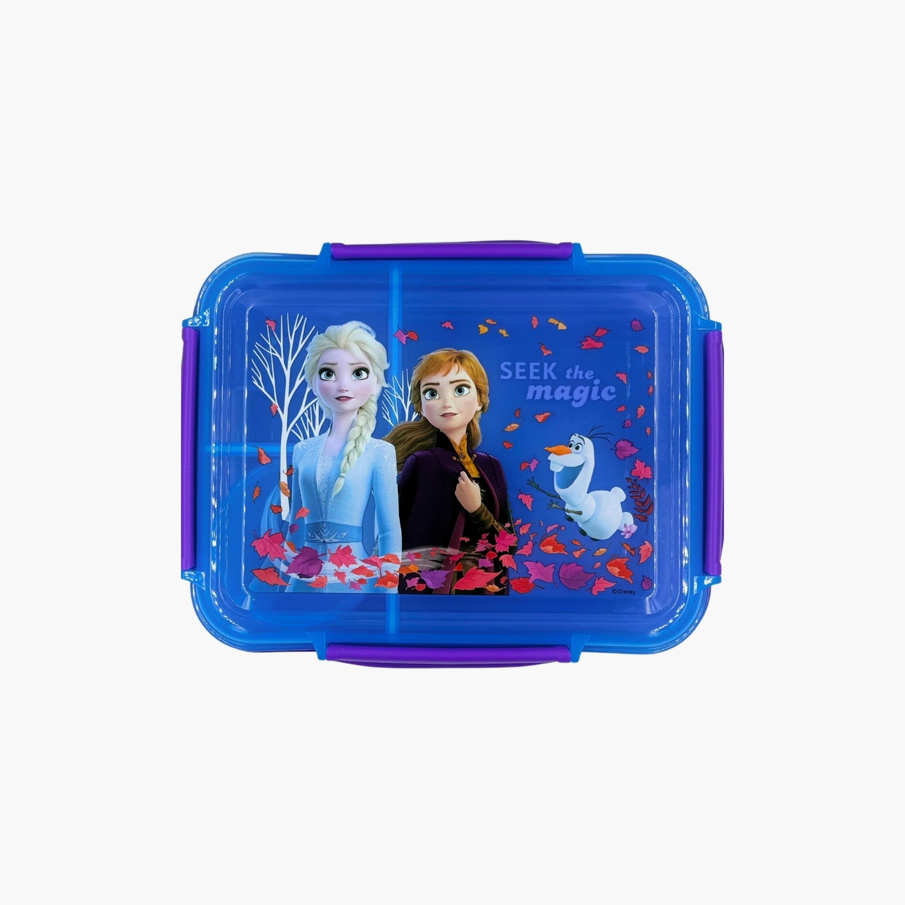 Disney Elsa & Anna Lunch Box with Sauce Cup - Blue-school-lunchessentials-lunchboxes-image-1