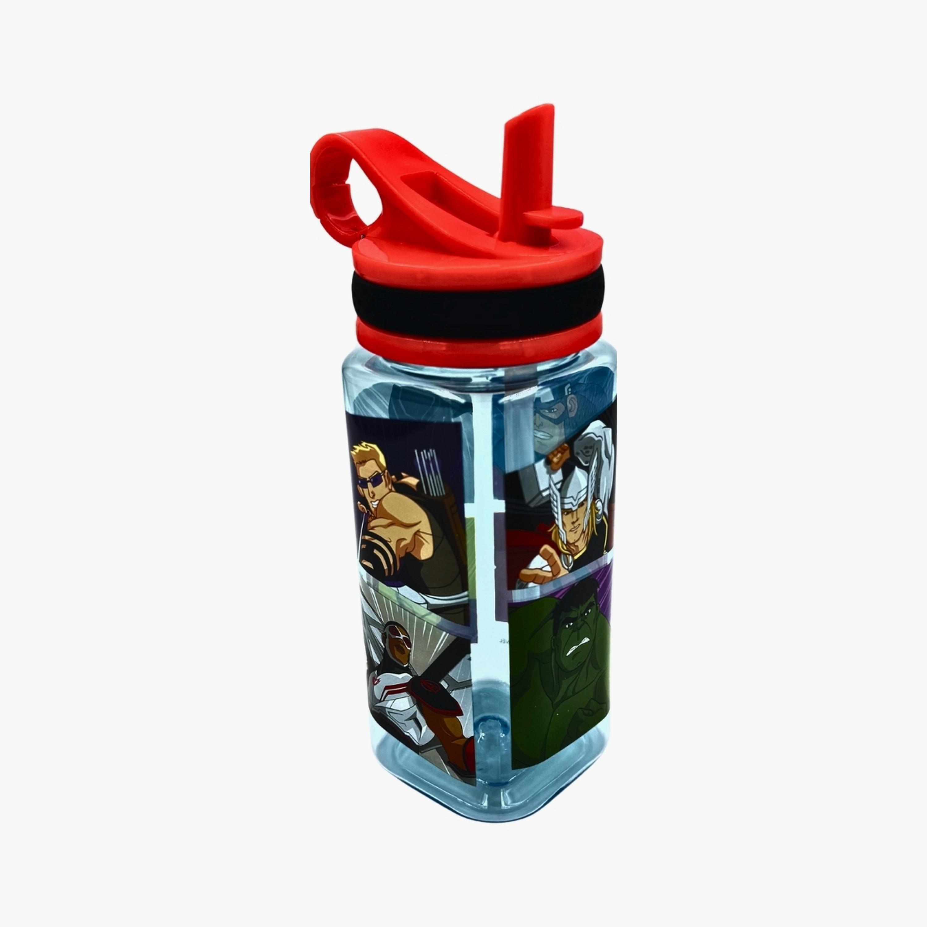 Marvel The Avengers Straw Water Bottle - 480 ml-school-waterbottles-image-1