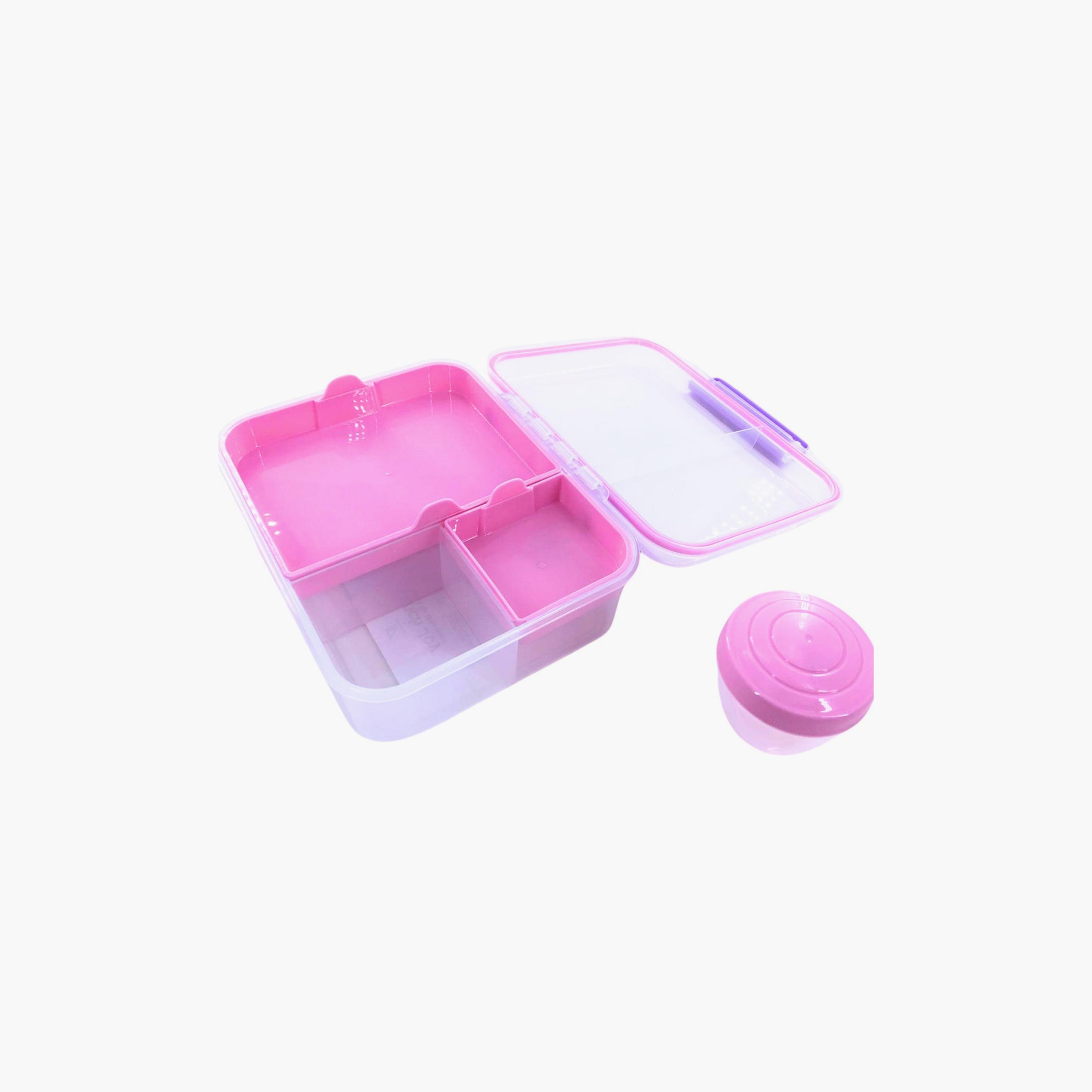 Tiny Wheels Double Layer Lunch Box with Sauce Cup - Pink-school-lunchessentials-lunchboxes-image-4