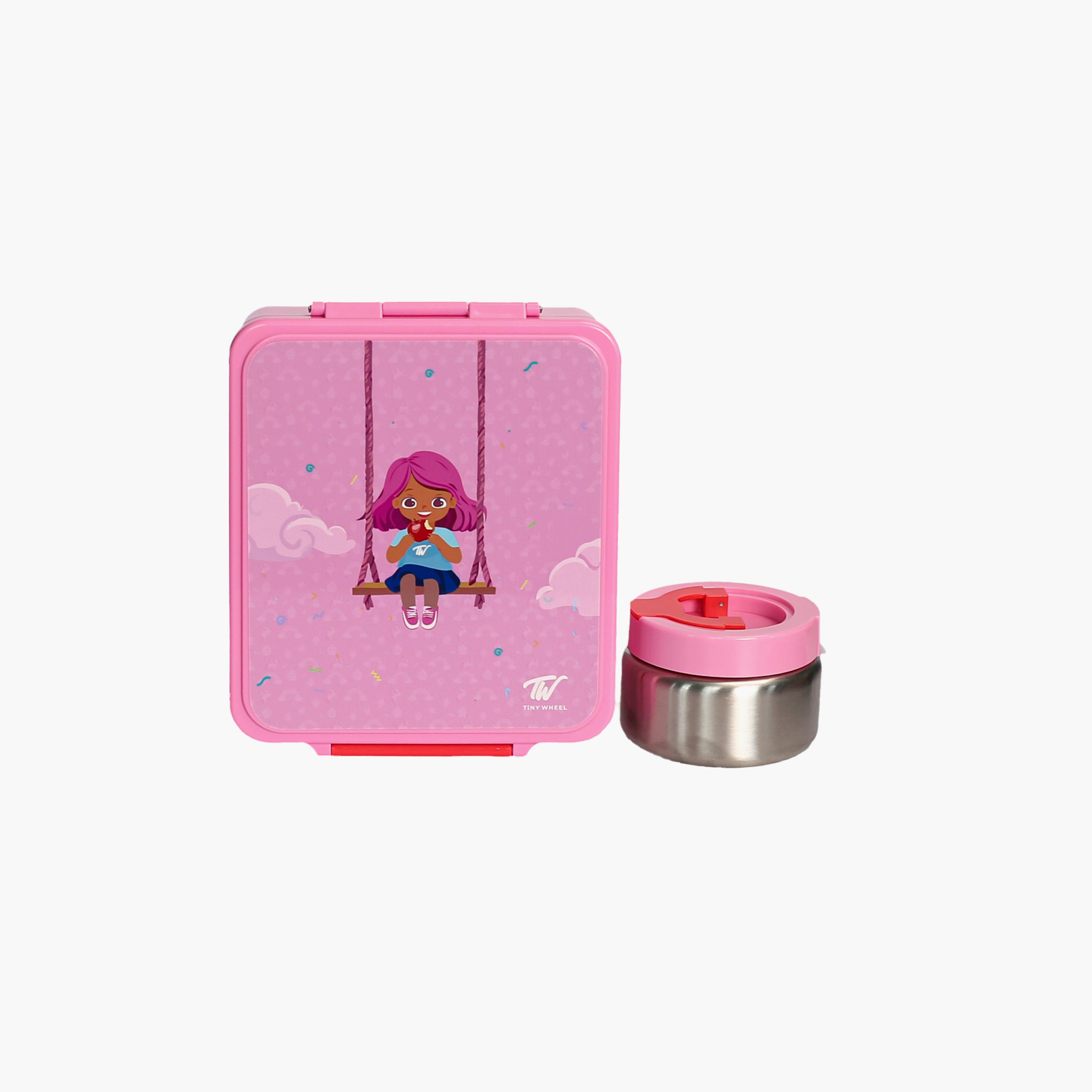 Tiny Wheels TinyBite Lunch Box with Food Jar - 1550 ml - Pink-school-lunchessentials-lunchboxes-image-1